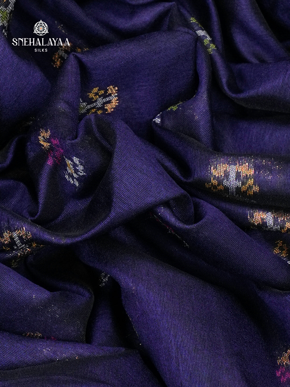 Navy Blue Ikat Saree