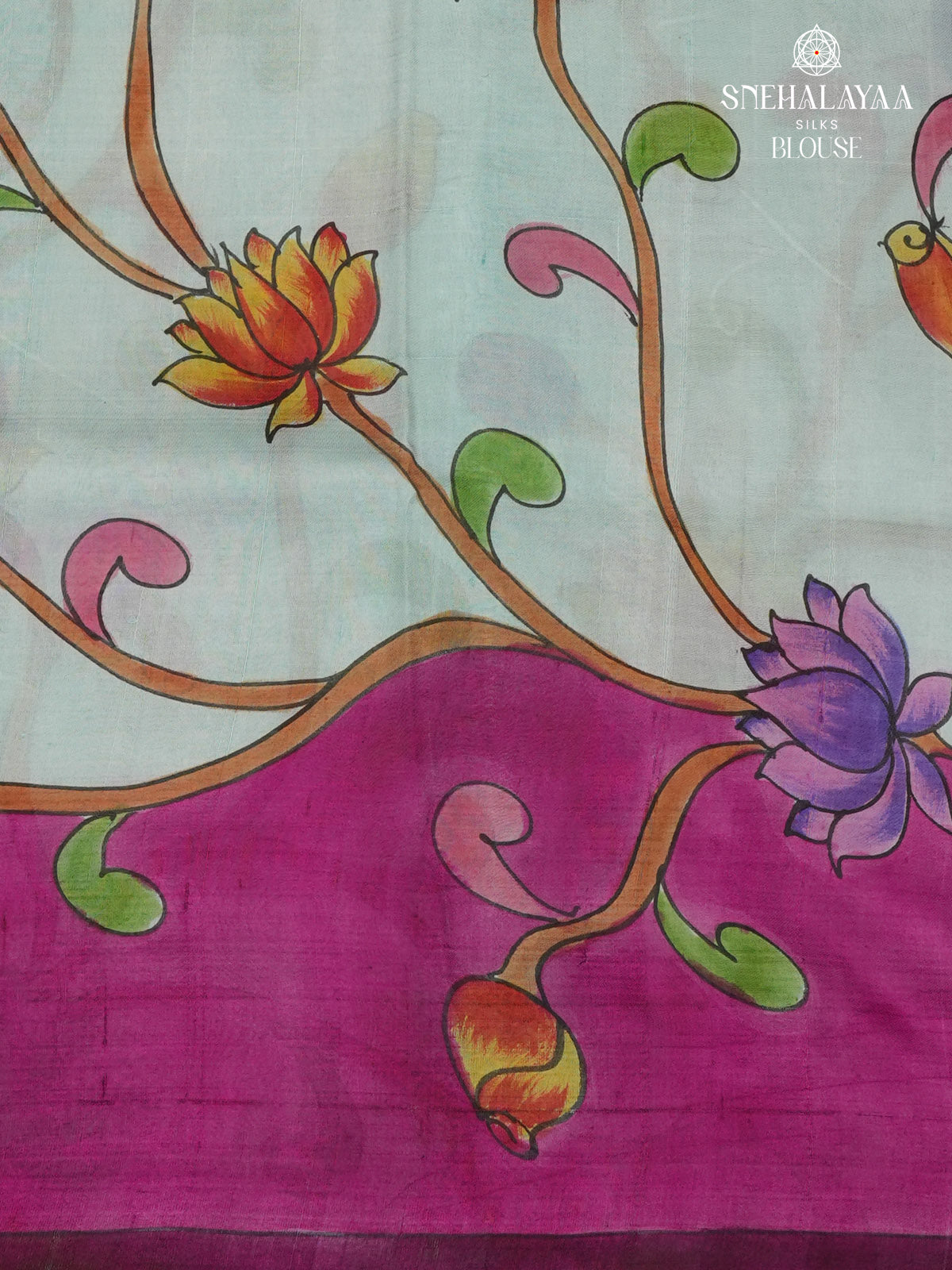 Red Tussar Silk Saree