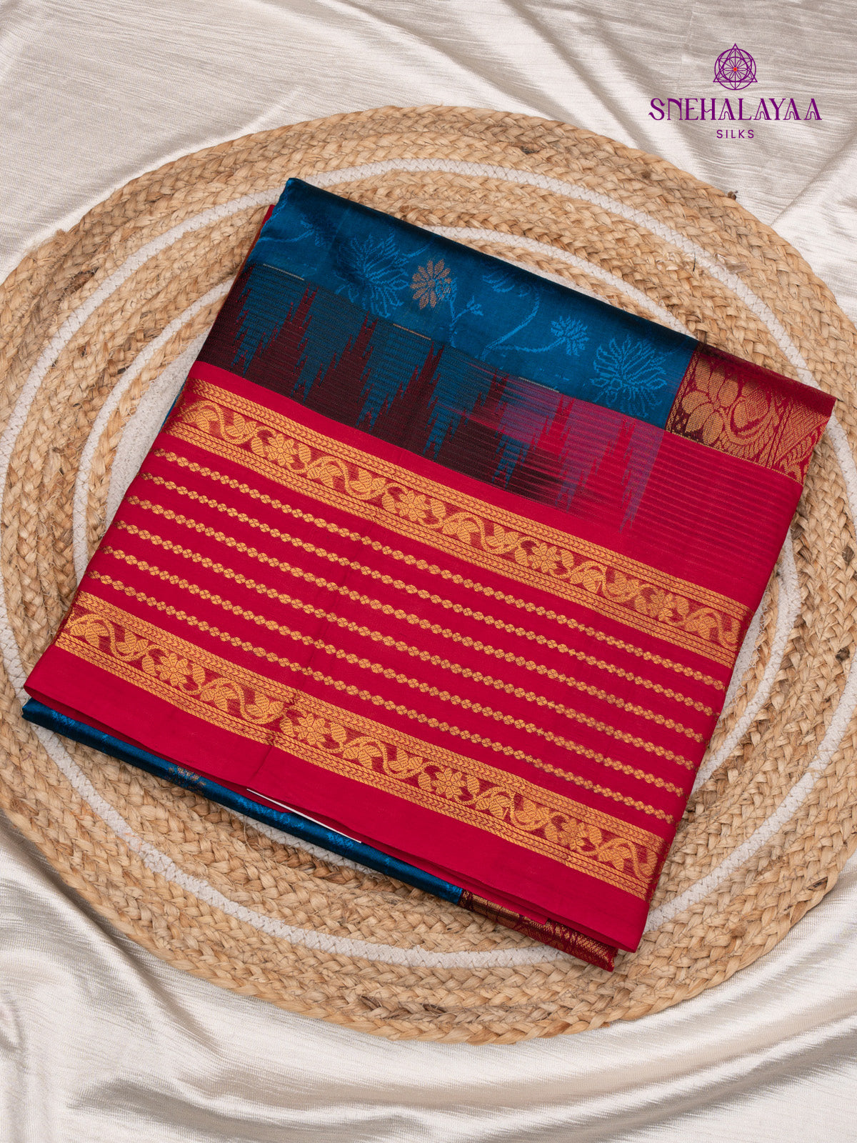 Navy Blue Kanchi Silk cotton Saree