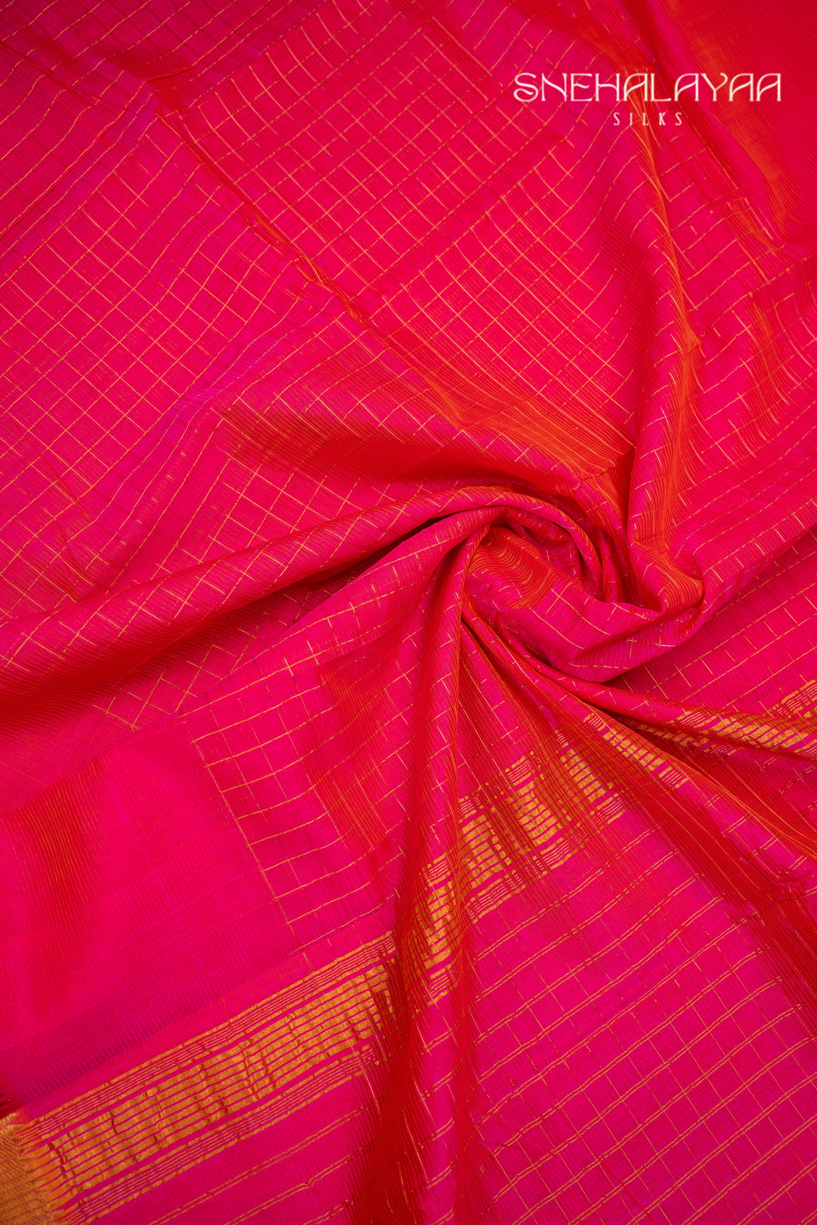 Rani Pink Mangalgiri Silk Saree