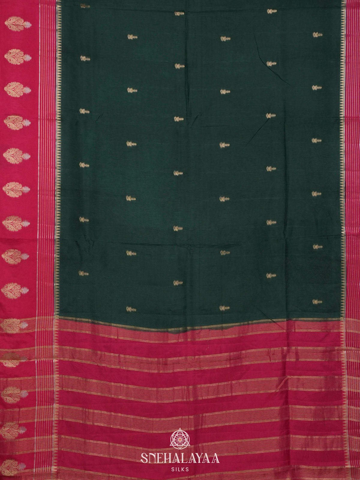 Forest Green Banaras Silk Saree