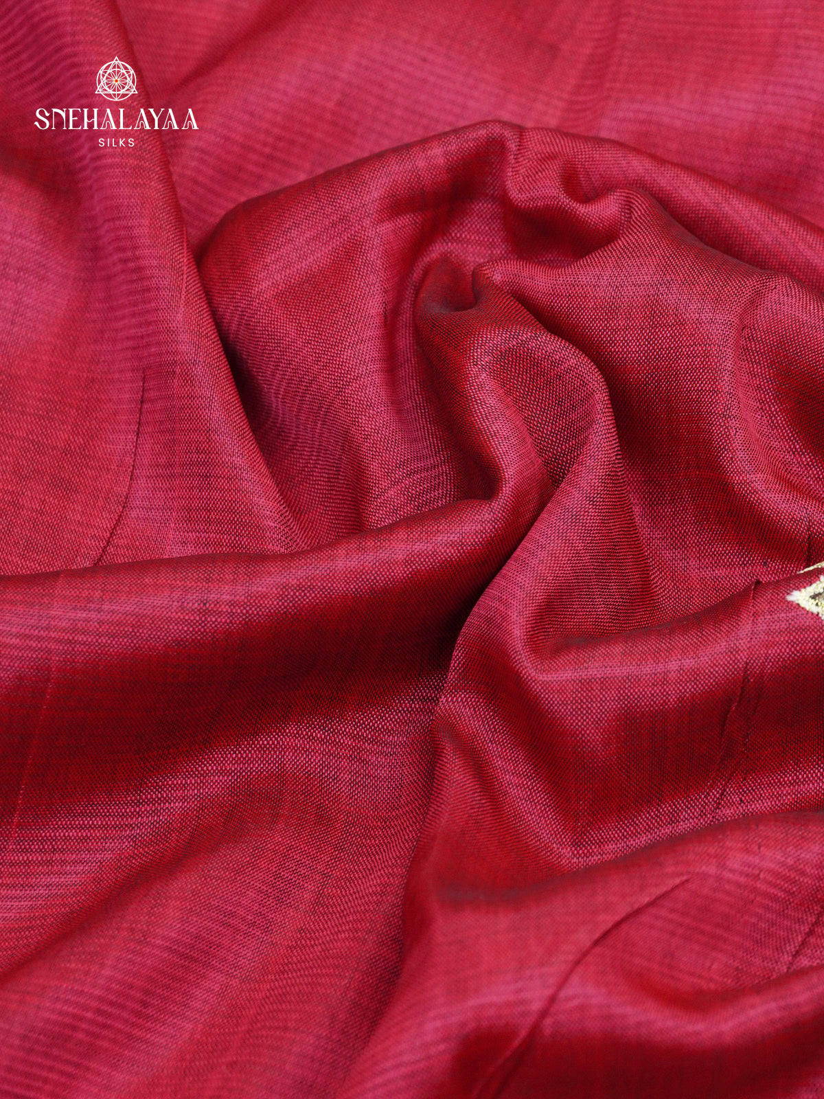 Maroon Mangalagiri Silk Cotton Saree with Floral Bird Embroidery