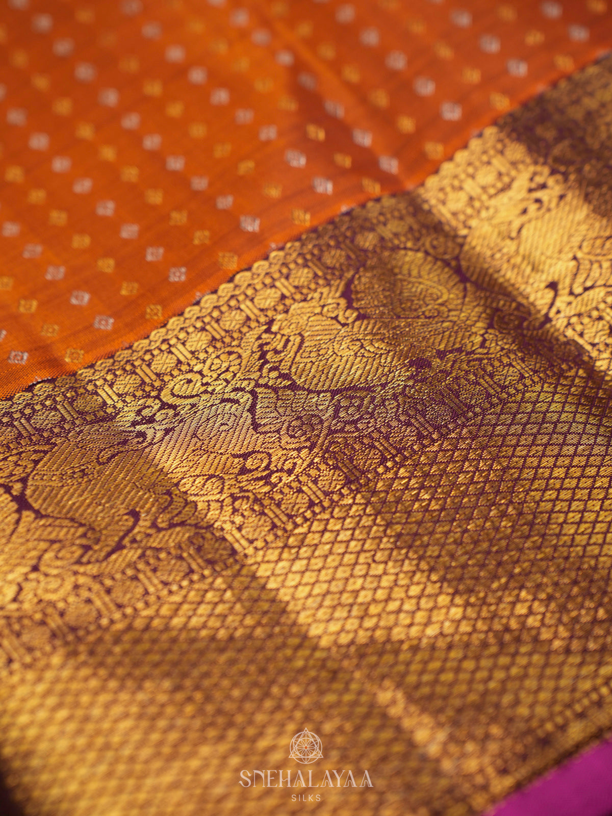 Orange Kanjivaram Silk Saree