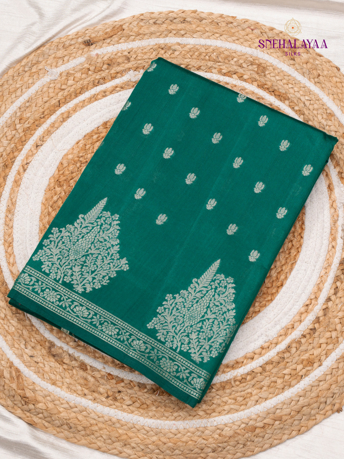 Green Banaras Dupion Saree