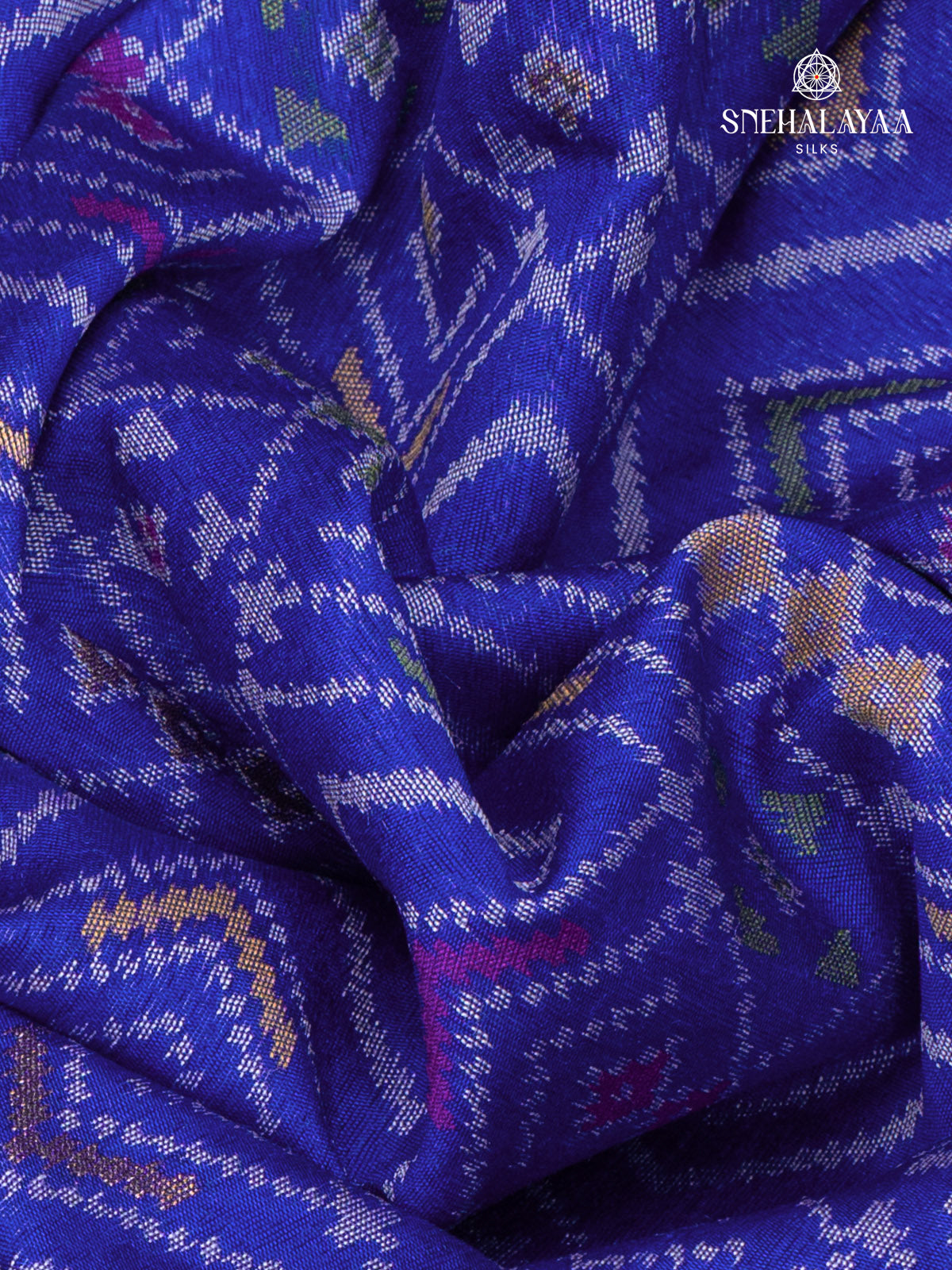 Blue Ikat Silk Saree