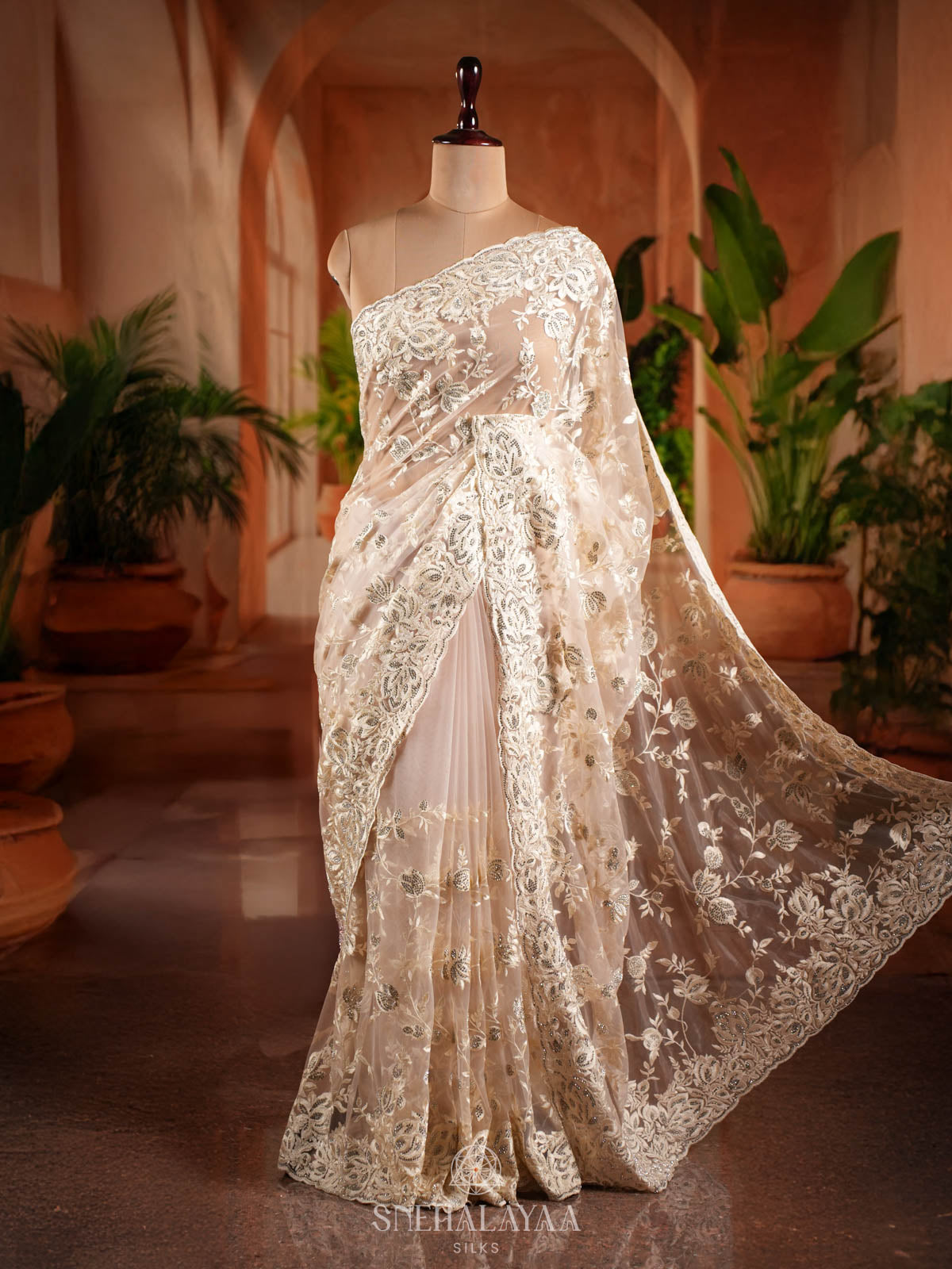 Pale Pink Designer Saree