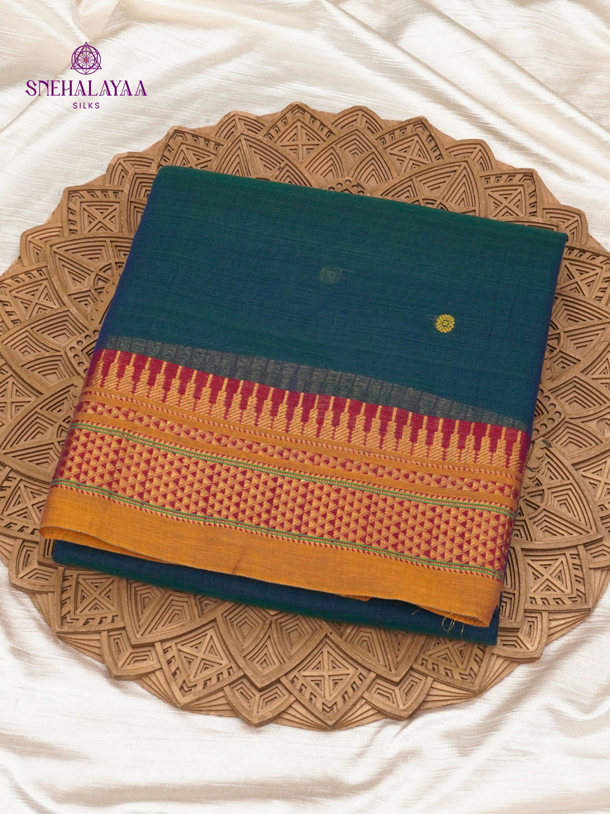 Peacock Green Narayanpet Cotton Saree