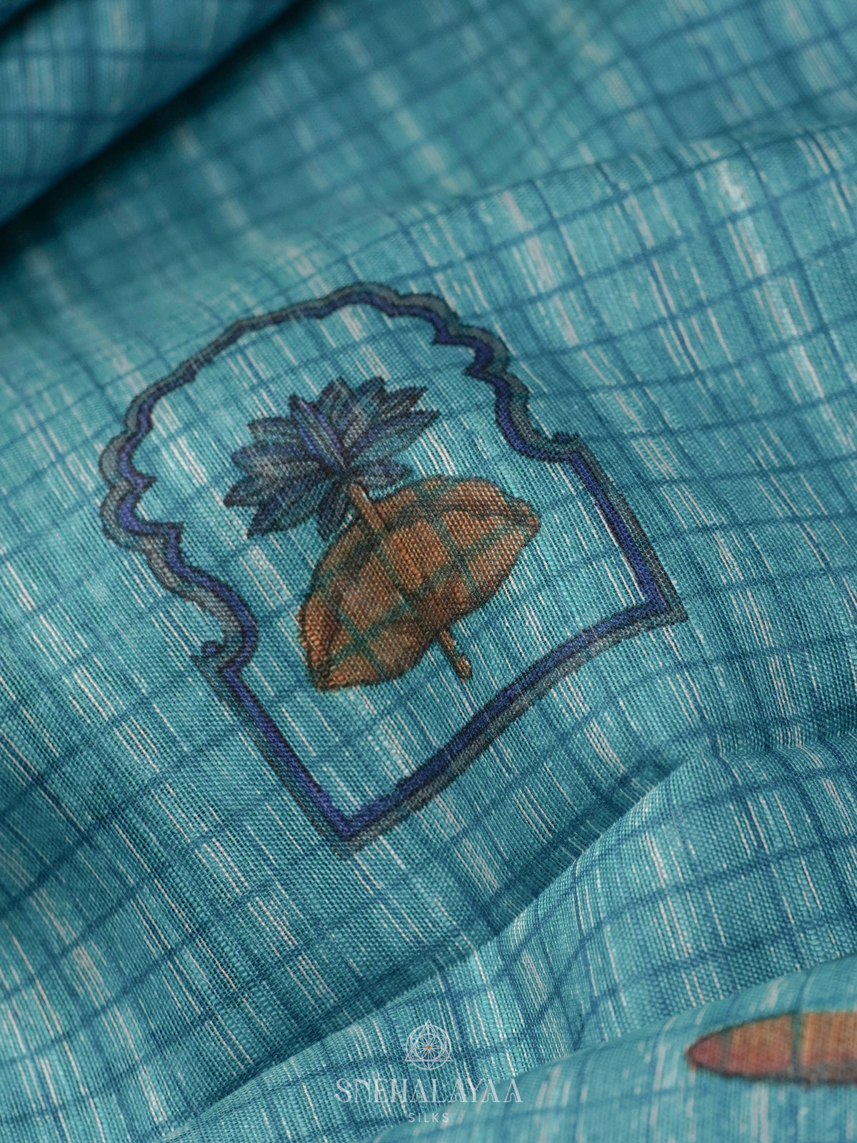 Blue Bamboo Silk Saree