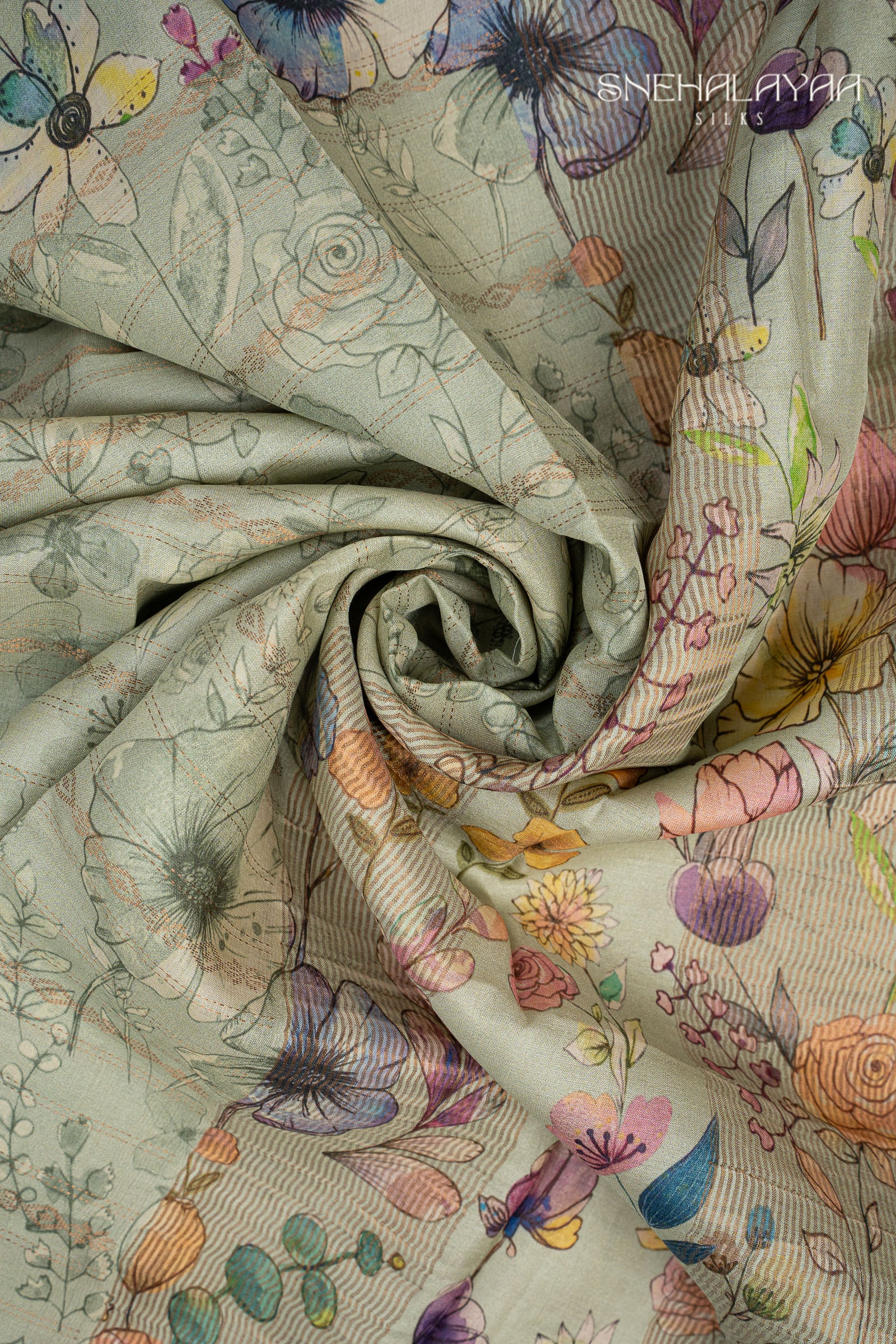 Mint Green Tussar Saree