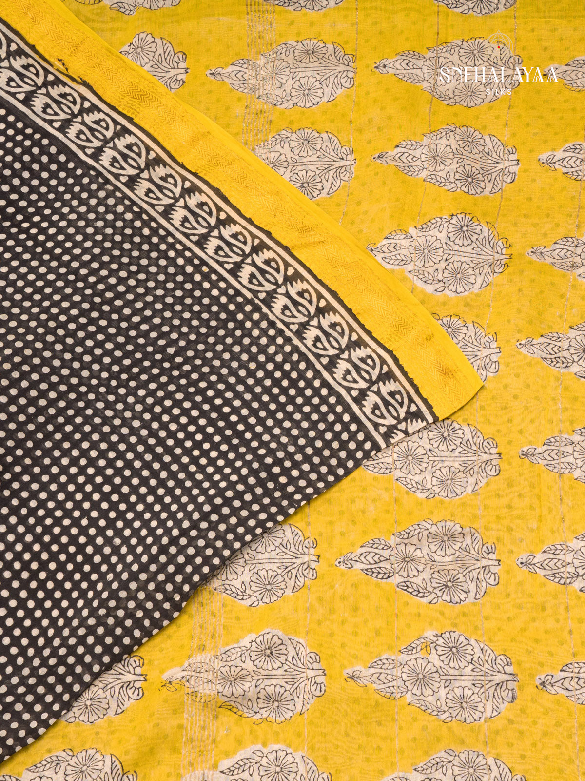 Black Chanderi Saree