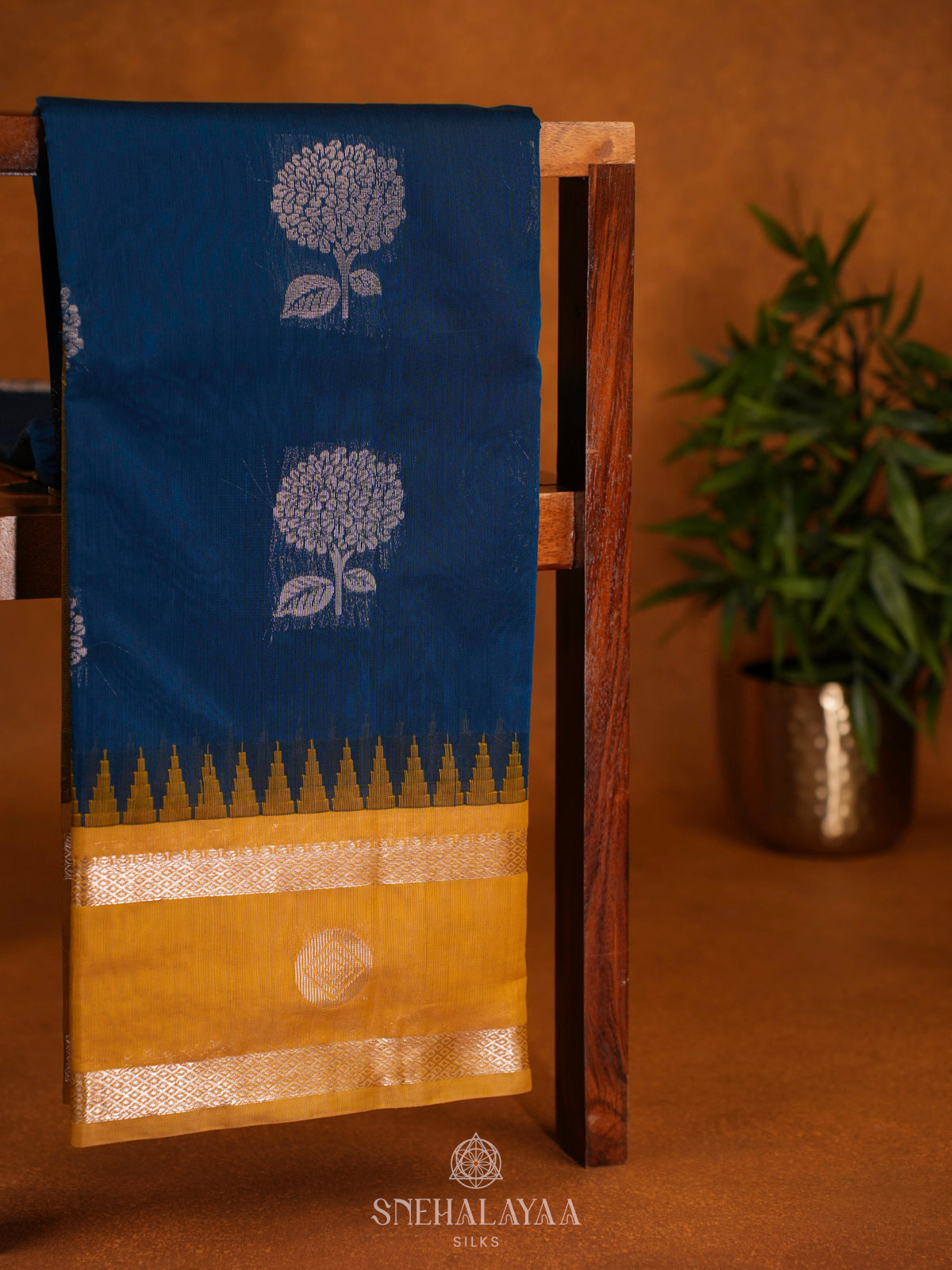 Navy Blue Kanchi Silk Cotton Saree