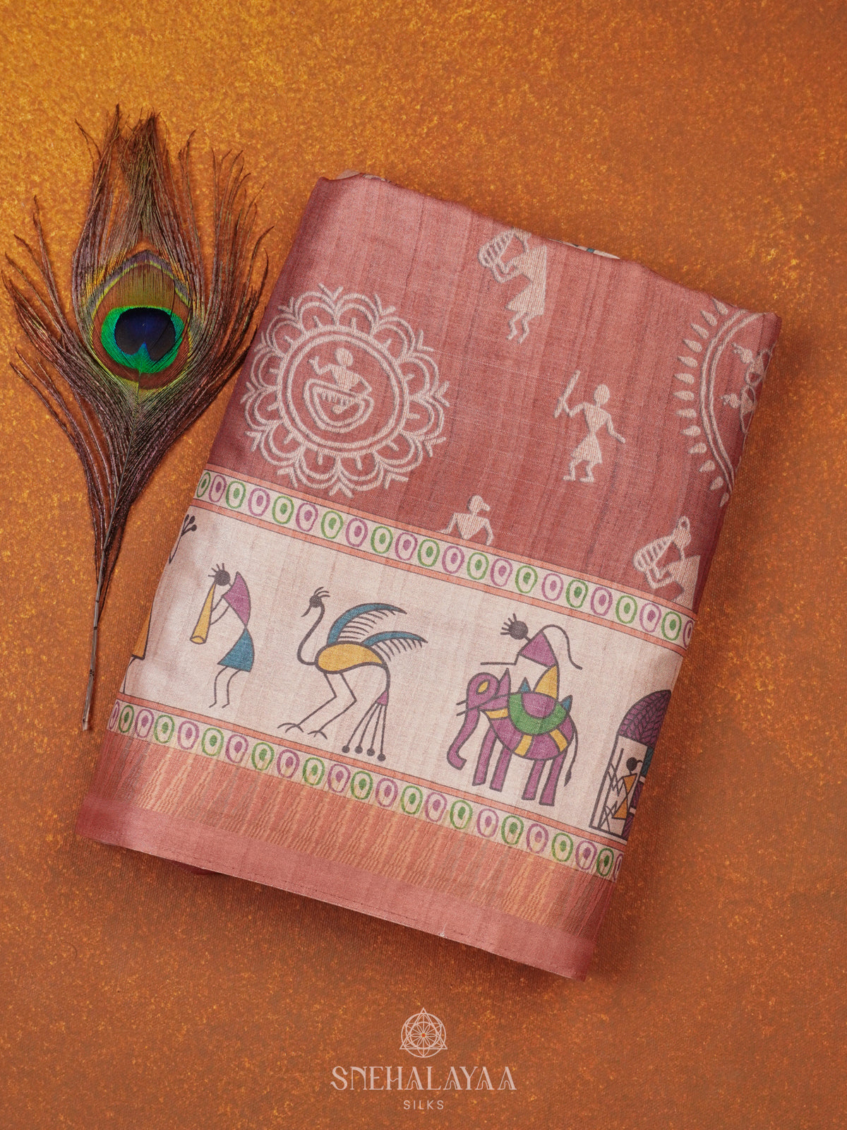 Brown Dola Silk Saree