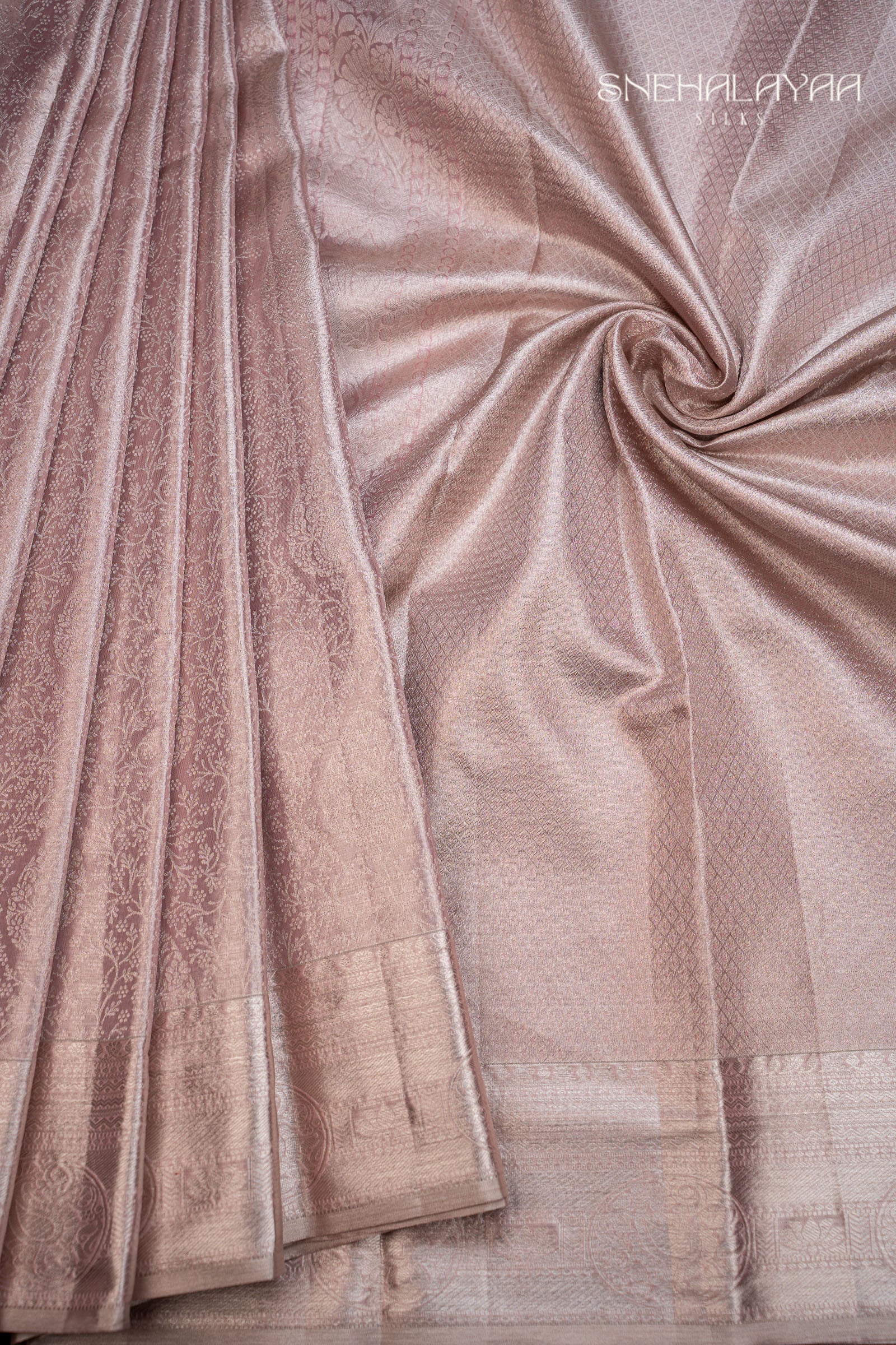 Blush Pink Kancheevaram Silk Saree