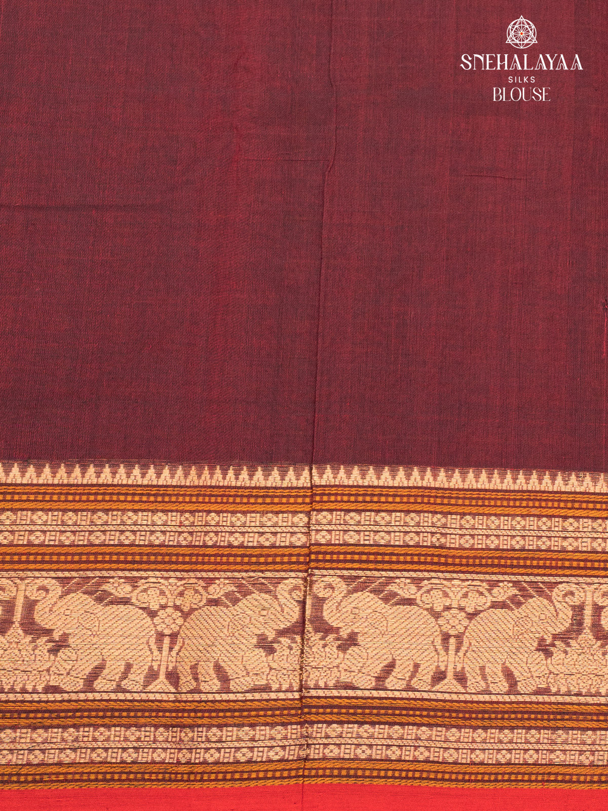 Brown Pure Kanchi Cotton Saree