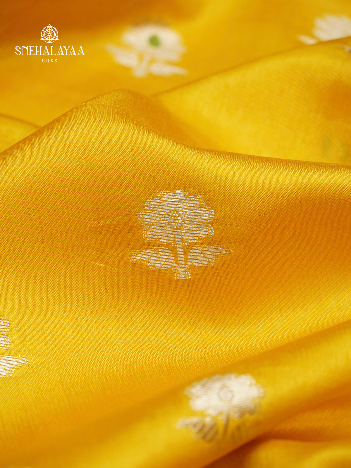 Mango Yellow Banaras Dupion Silk Saree