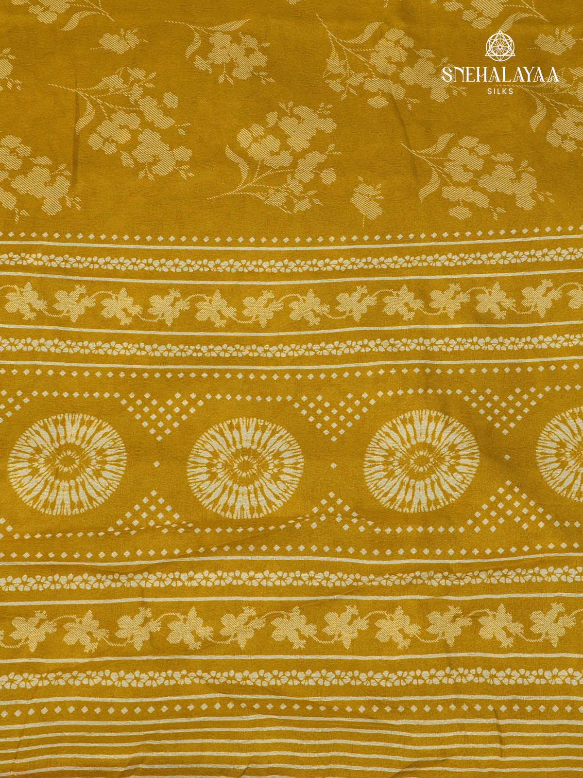 Yellow Printed Matka Saree