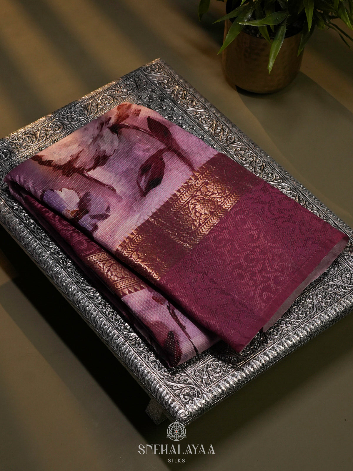 Pink Kora Tussar Saree