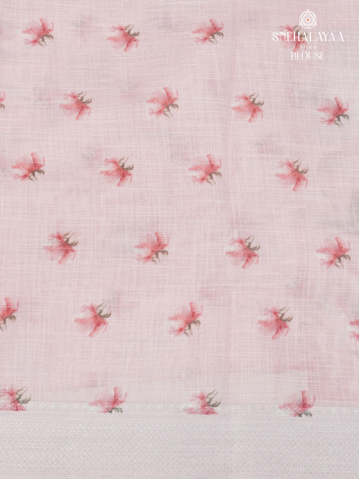 Pastel Mauve Printed Linen Saree