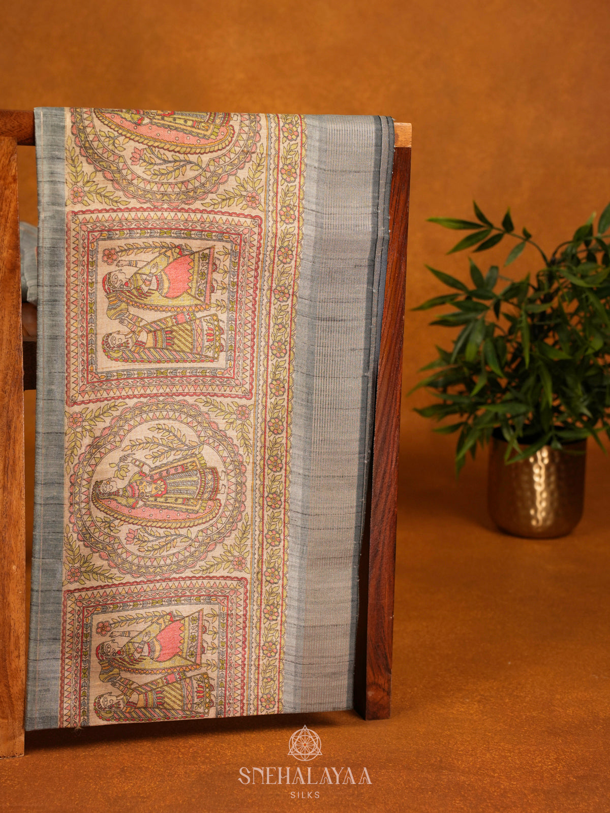 Grey Tussar Saree