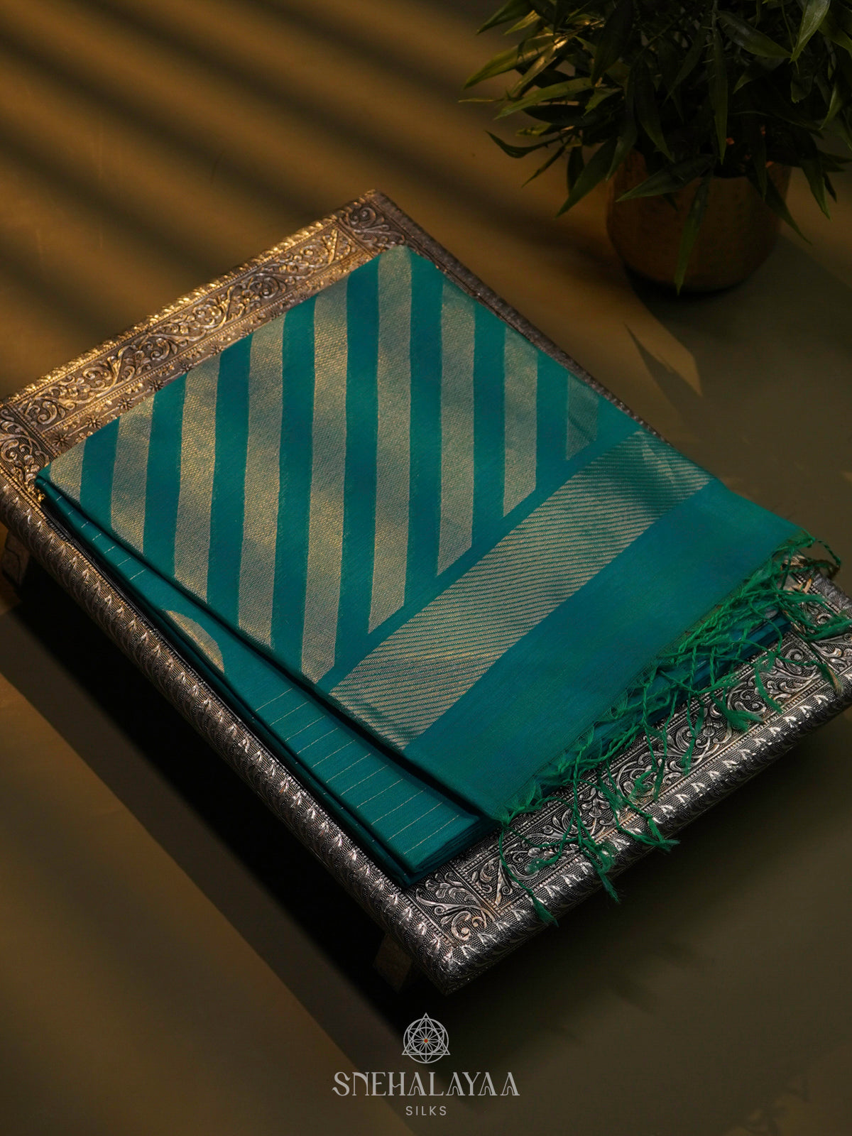 Blue Kora Silk Cotton Saree