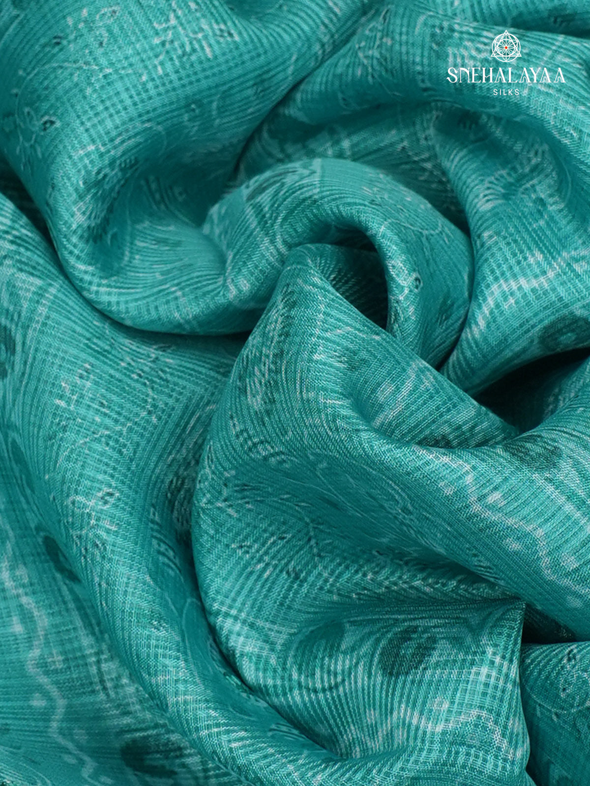 Sky Blue Kota Embroidery Saree