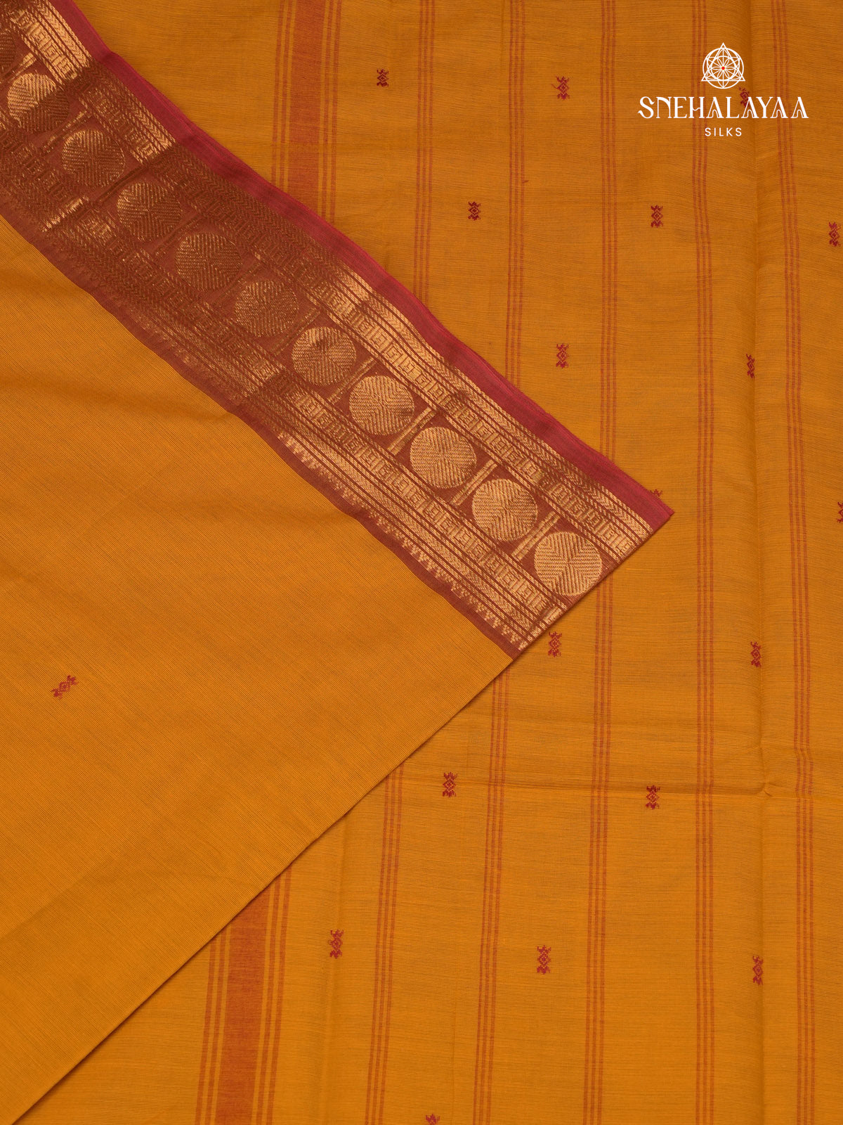 Mustard Yellow Chettinad Cotton Saree