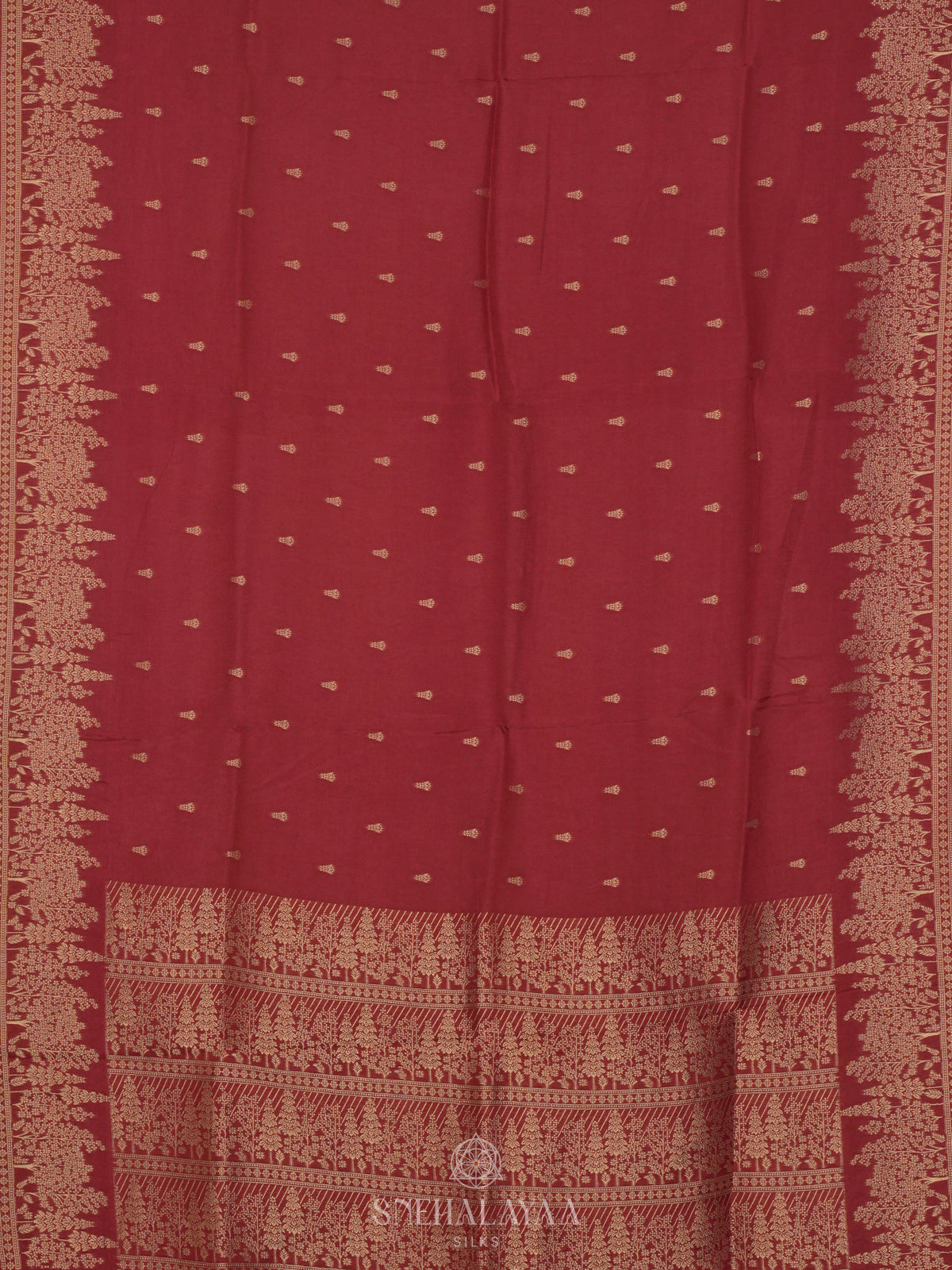 Maroon Banaras Silk Saree