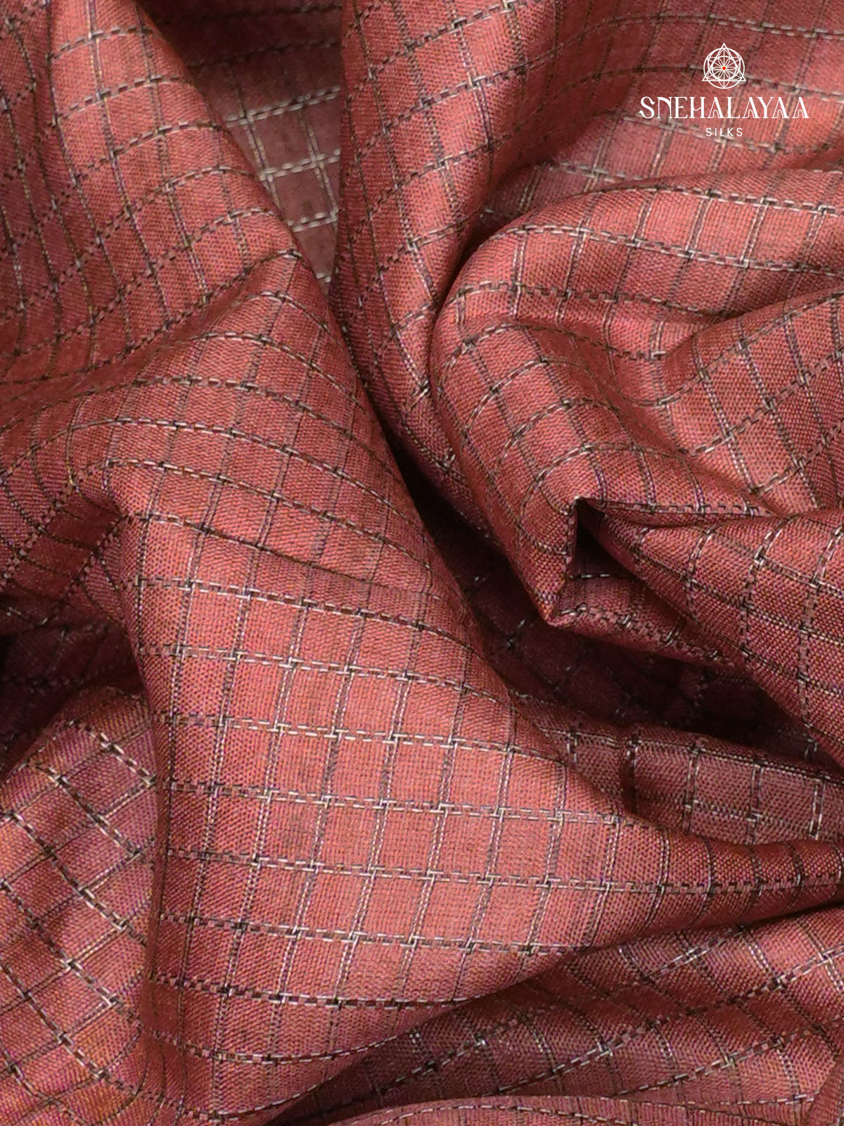 Maroon Floral Printed Tussar Saree