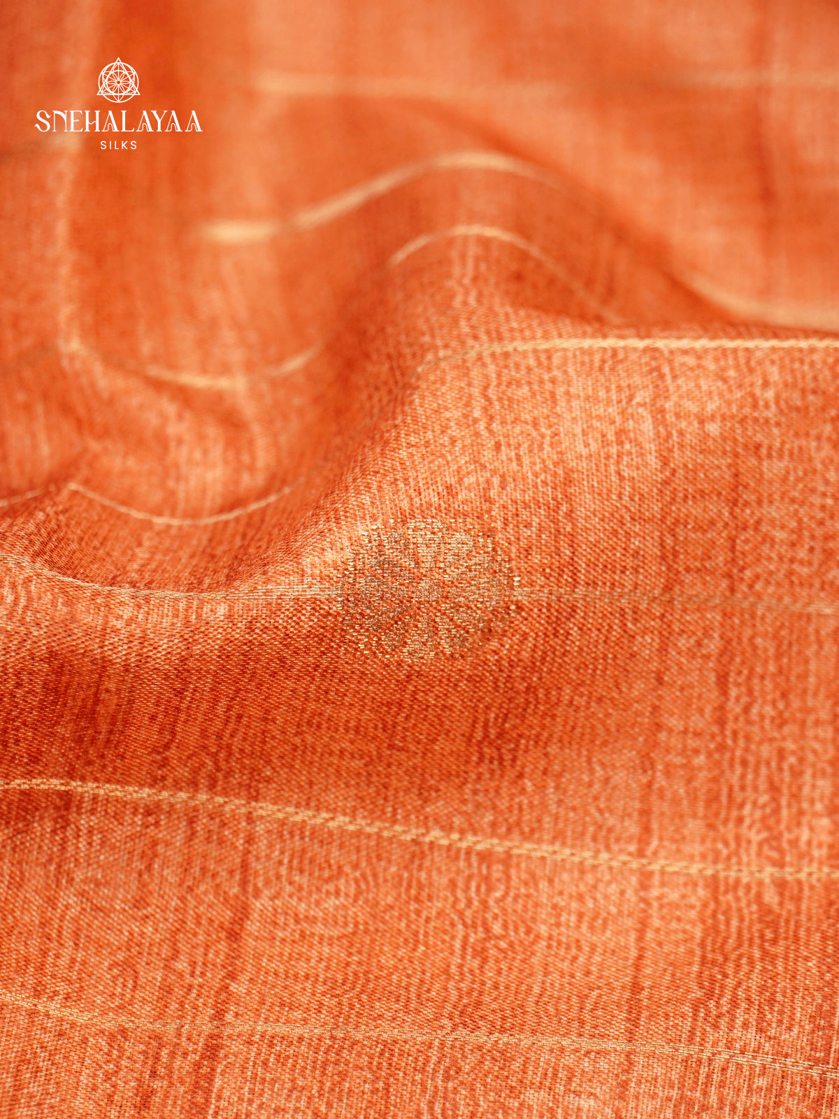 Rust Orange Tussar Saree