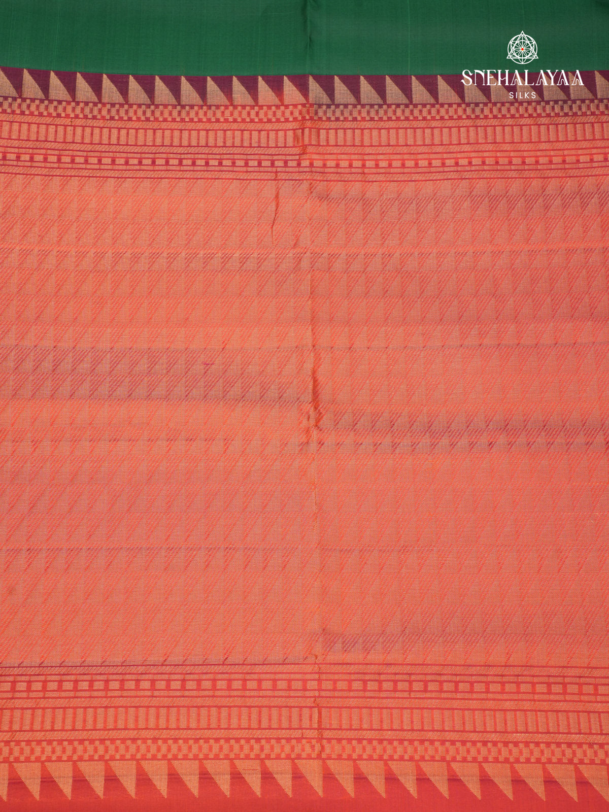 Green Kanjivaram Soft Silk Saree