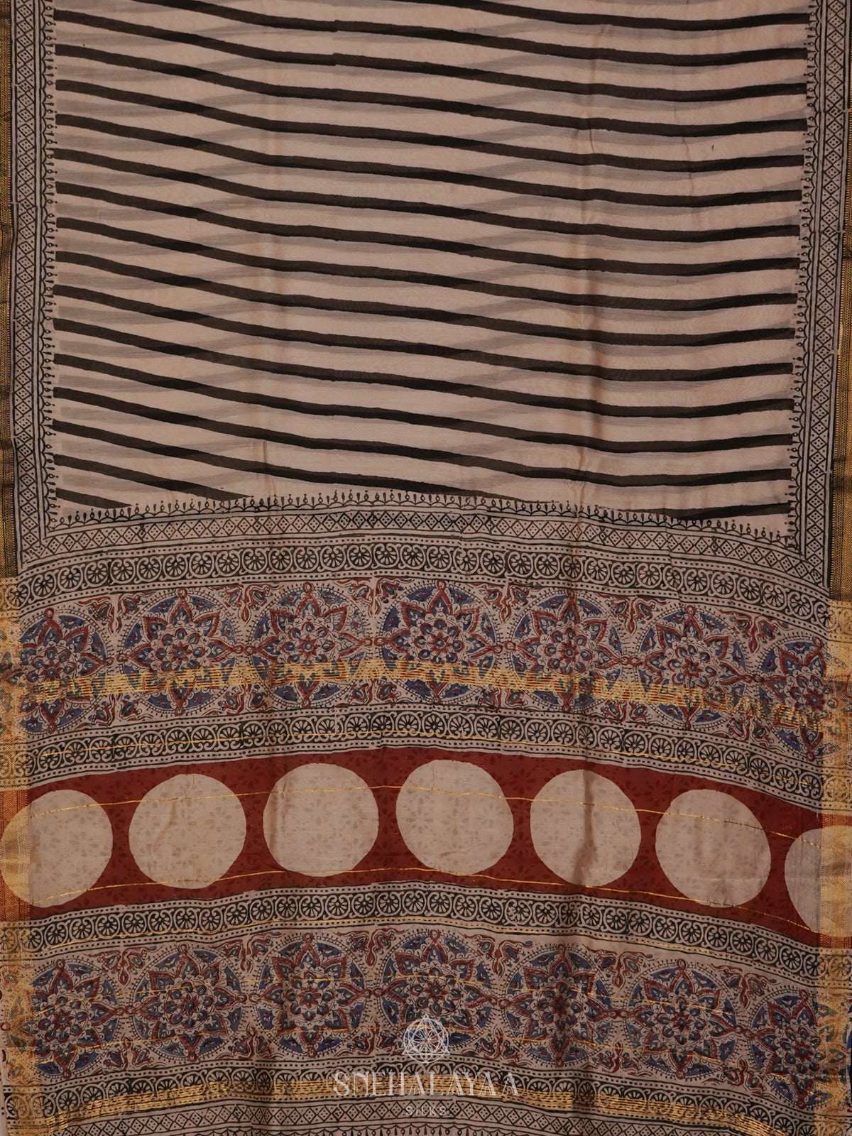 Beige Chanderi Saree