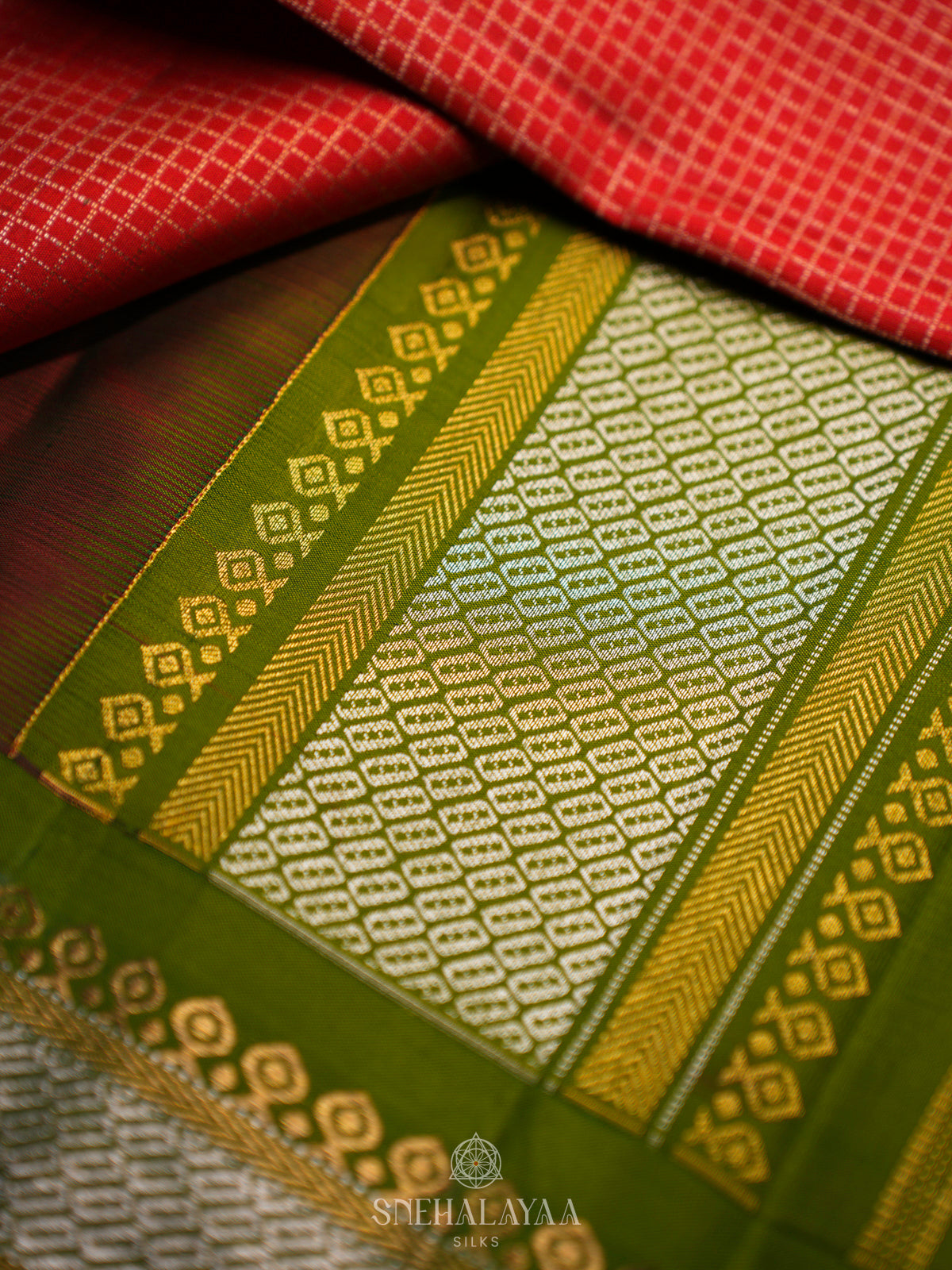 Rust Orange Kanjivaram Silk saree