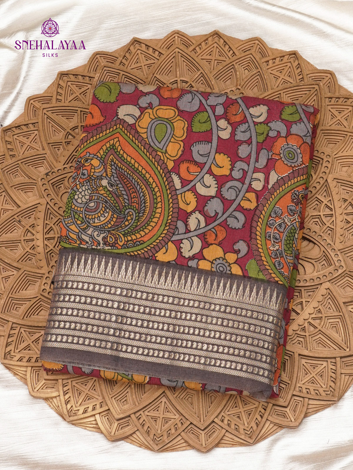 Maroon Chanderi Saree