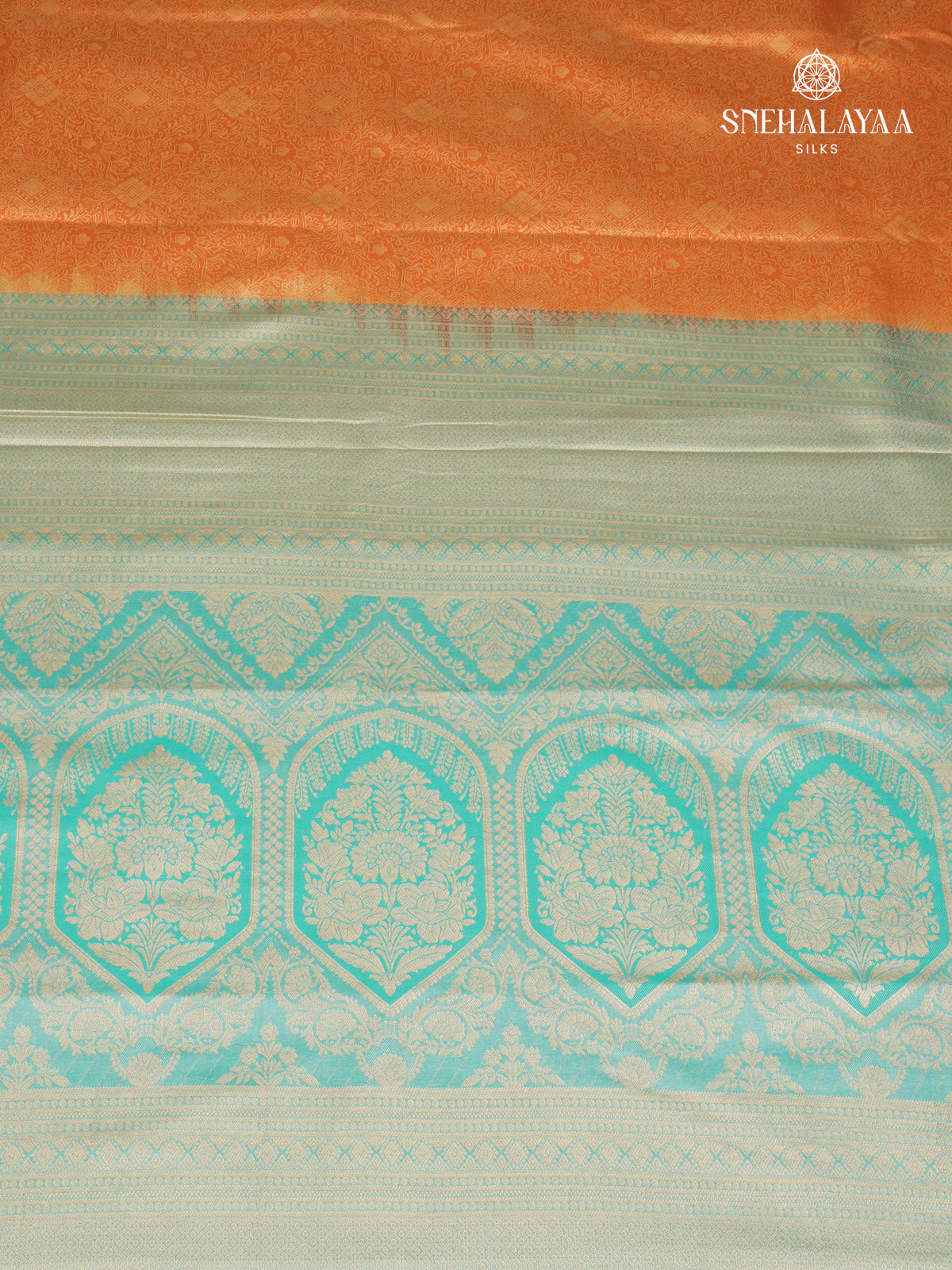 Orange Art Silk Saree