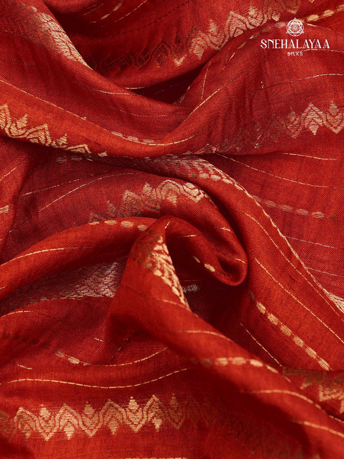 Rust Orange Dola Silk Saree