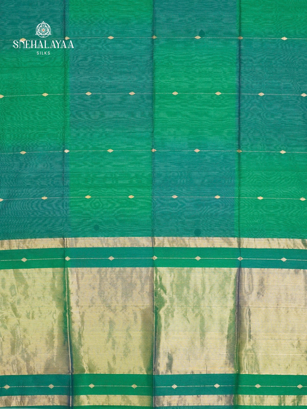 Emerald Green Maheshwari Silk Cotton Saree