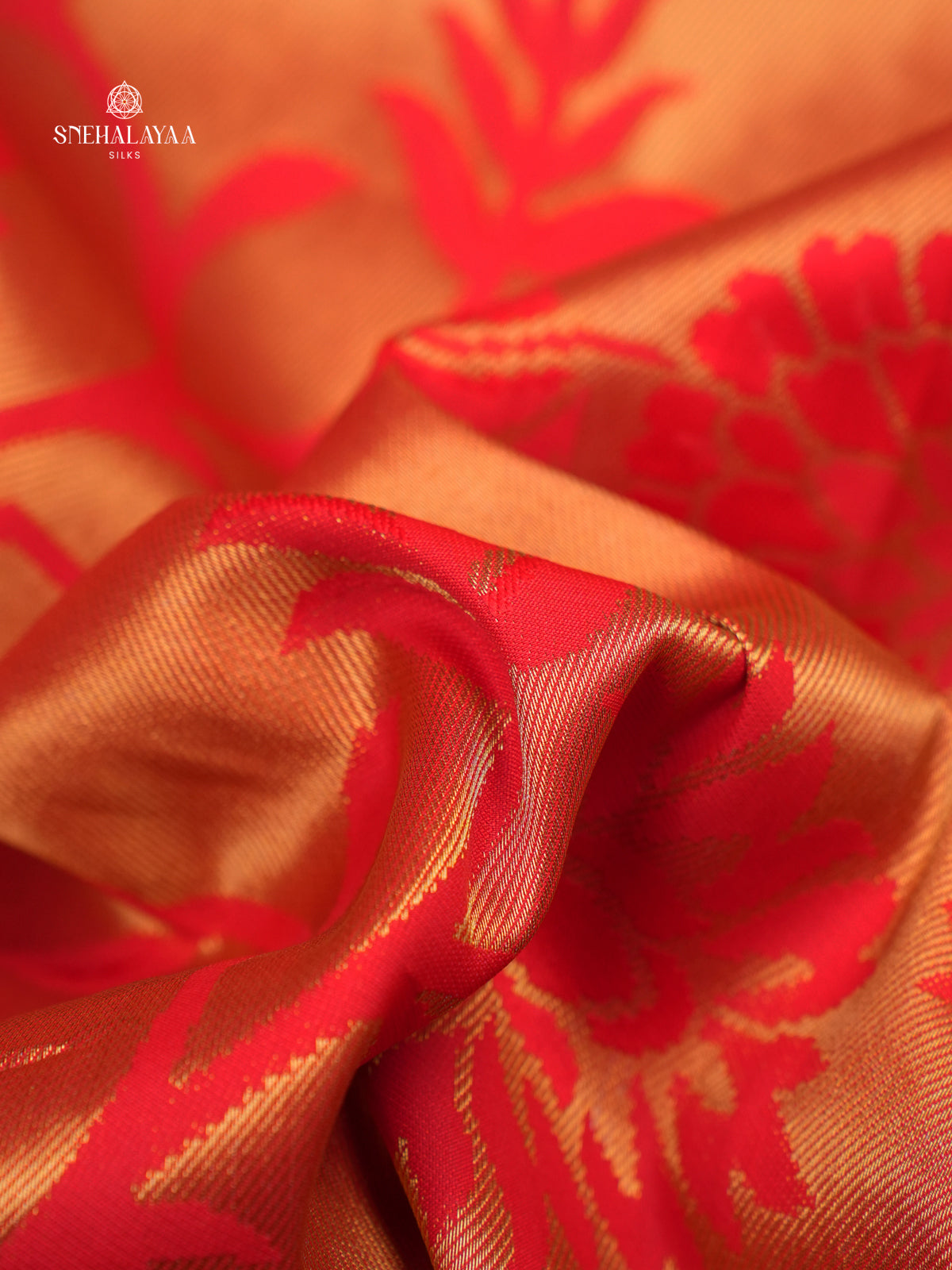 Rust Orange Designer Saree