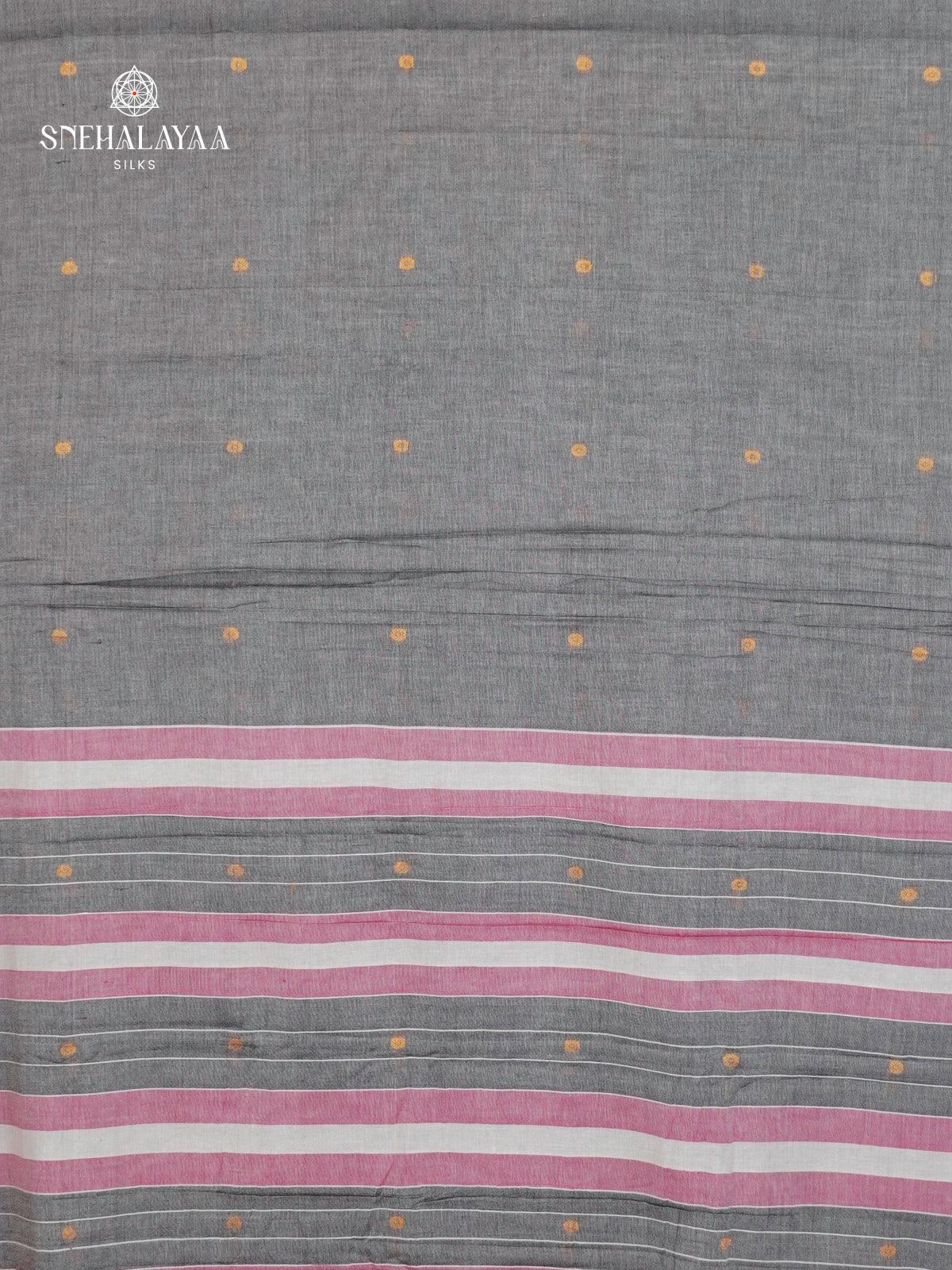 Steel Grey Narayanpet Cotton Saree without Blouse