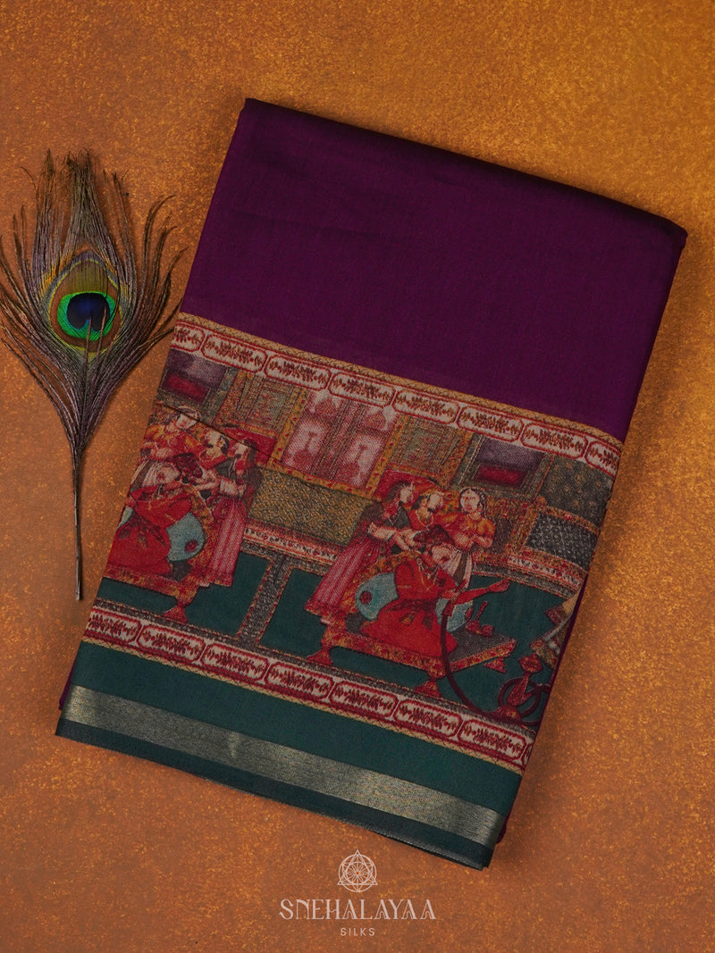 Magenta Munga Tussar Saree