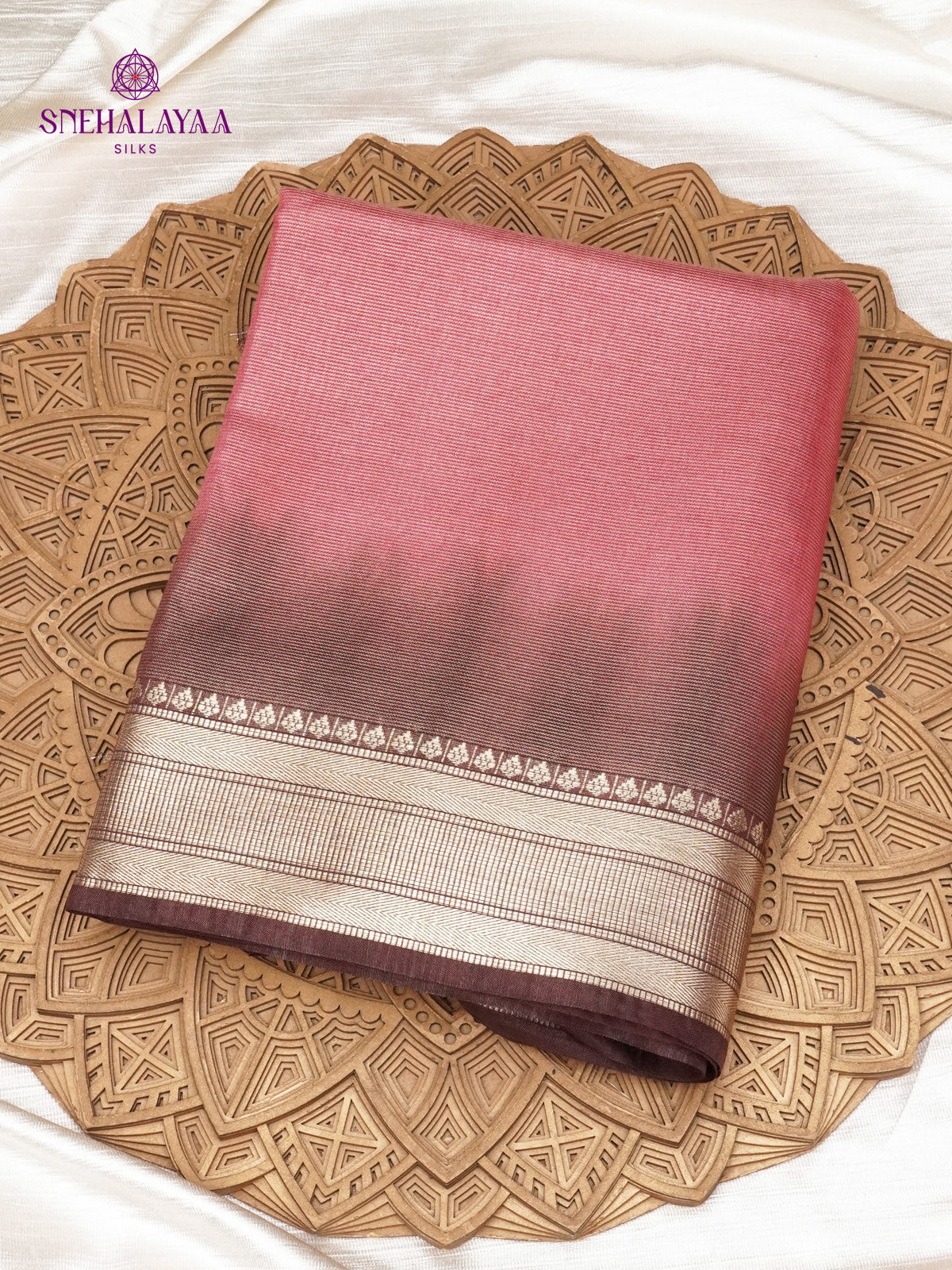 Pastel Pink Bamboo Silk Saree
