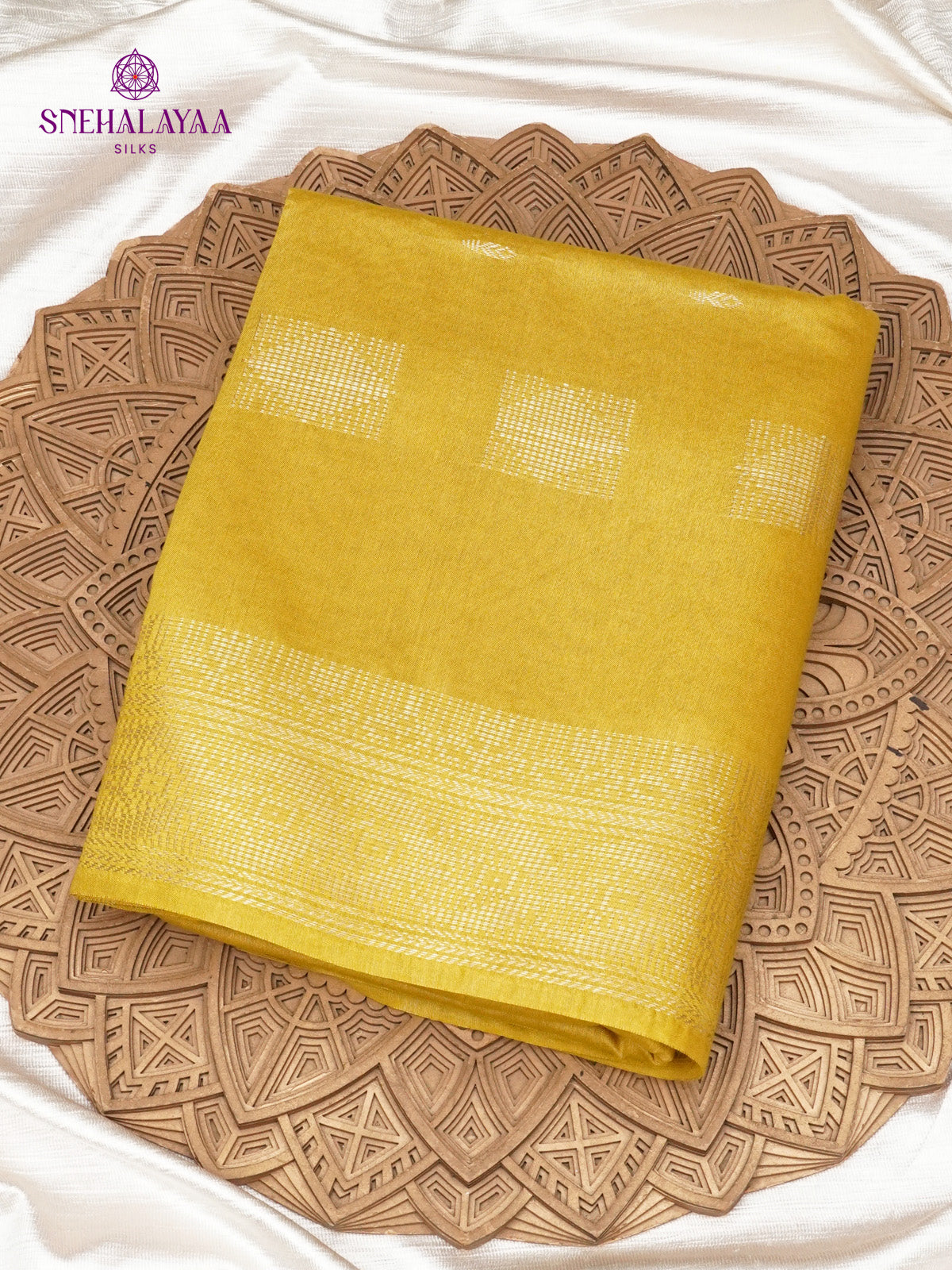 Yellow Bamboo Silk Saree
