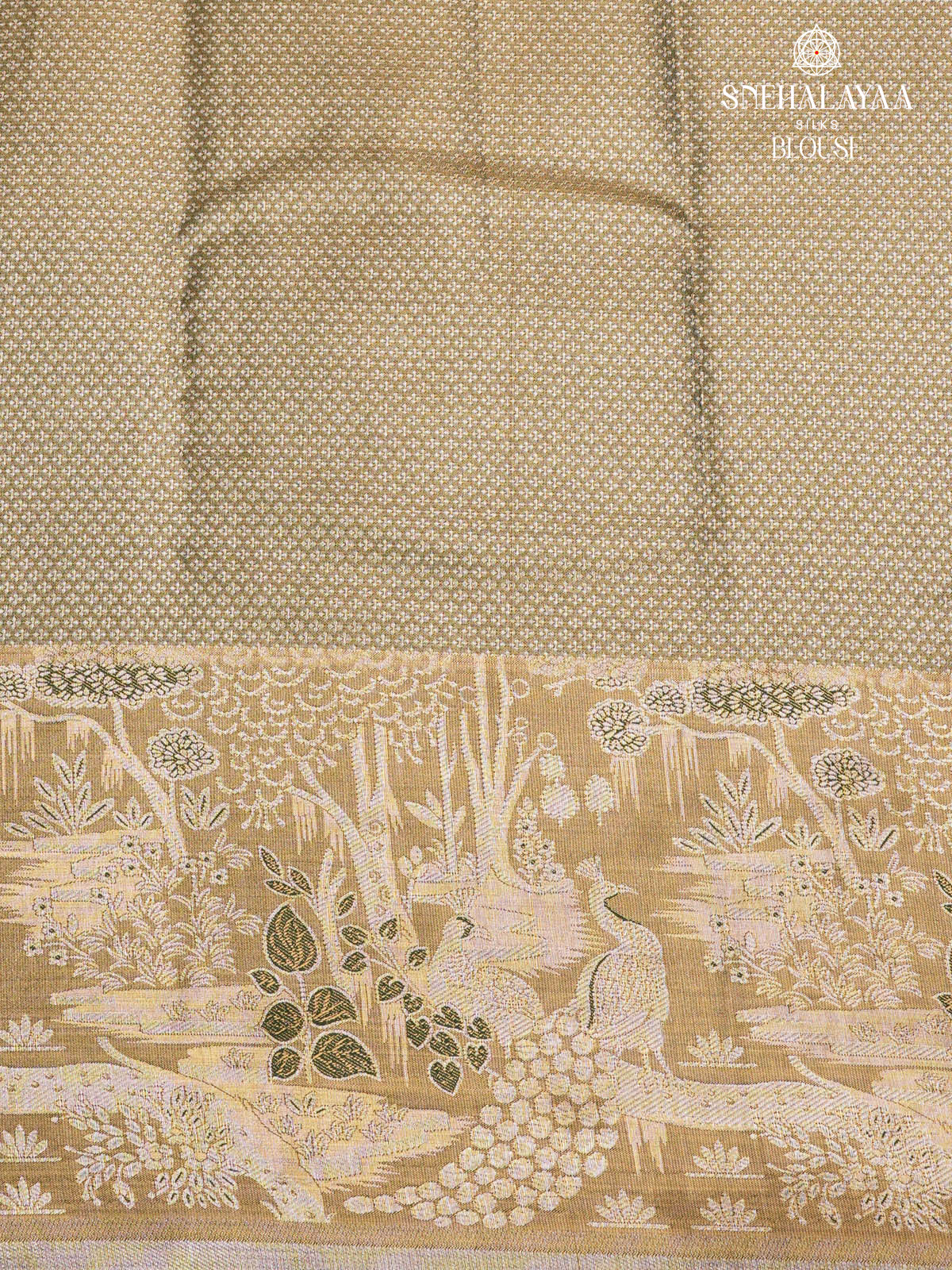 Cream Art Silk Saree