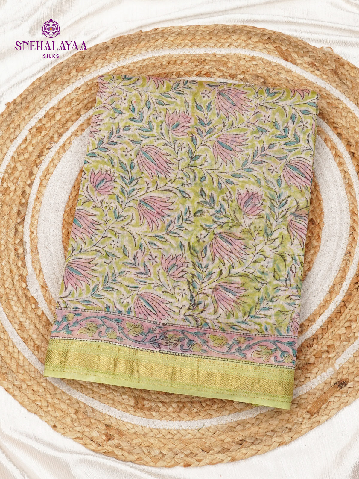 Sage Green Chanderi Saree