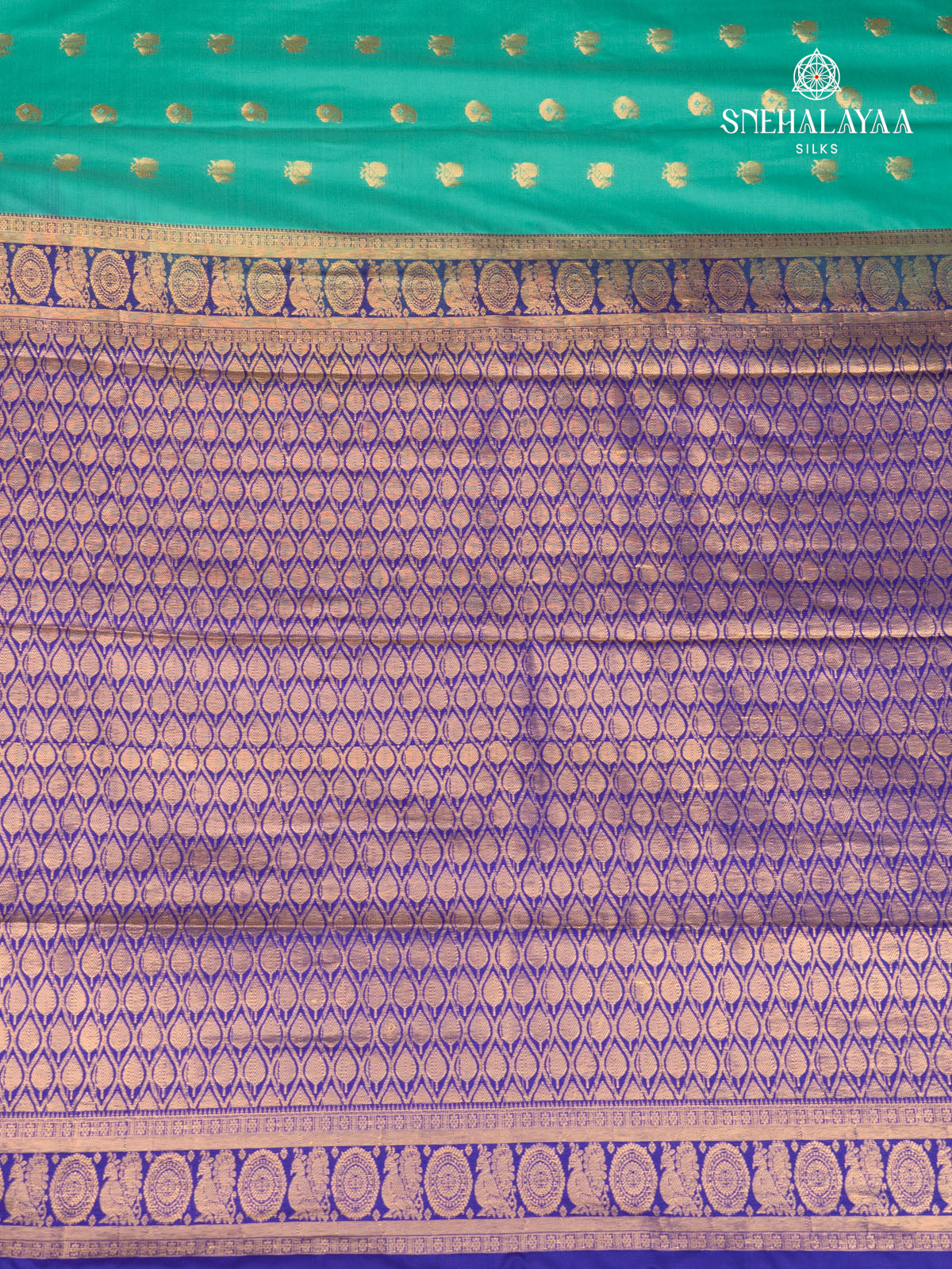 Sea Green Gadwal Silk Saree