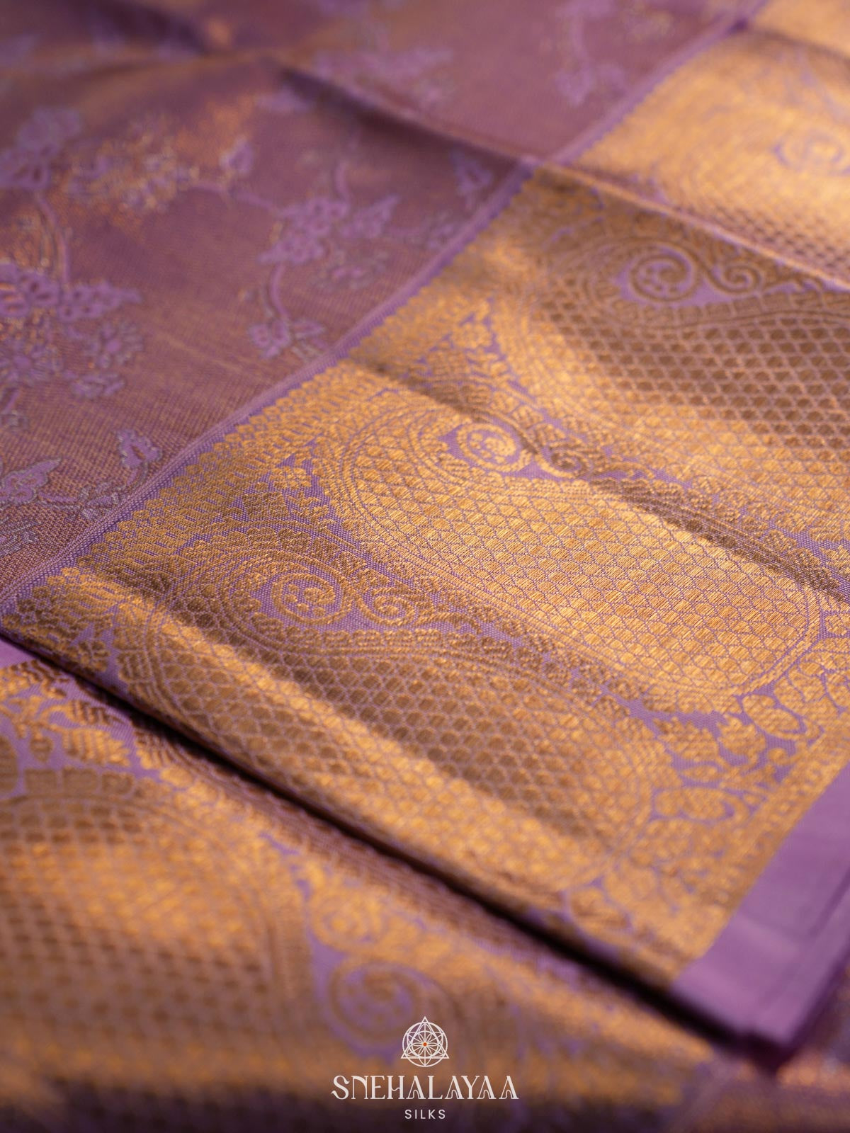 Lilac Kanjivaram Silk Saree