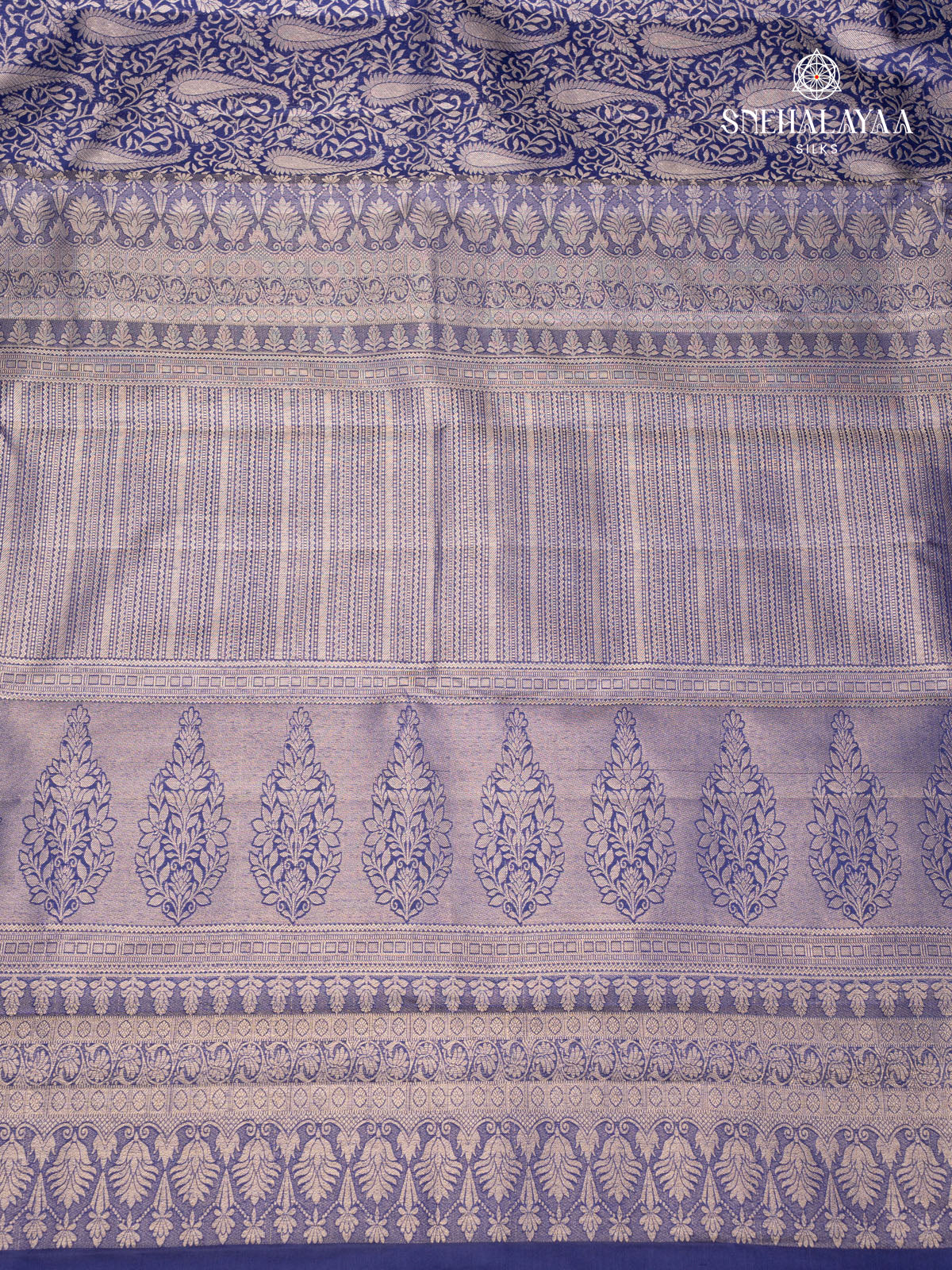 Navy Blue Kanjivaram Silk Saree