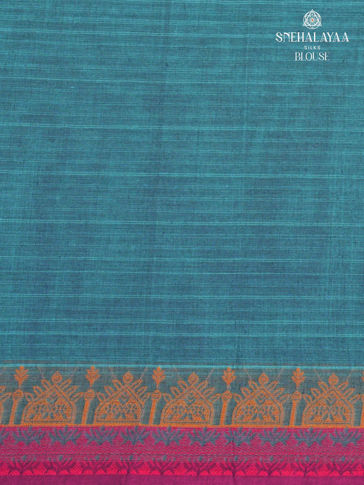 Sea Blue Handloom Cotton Saree
