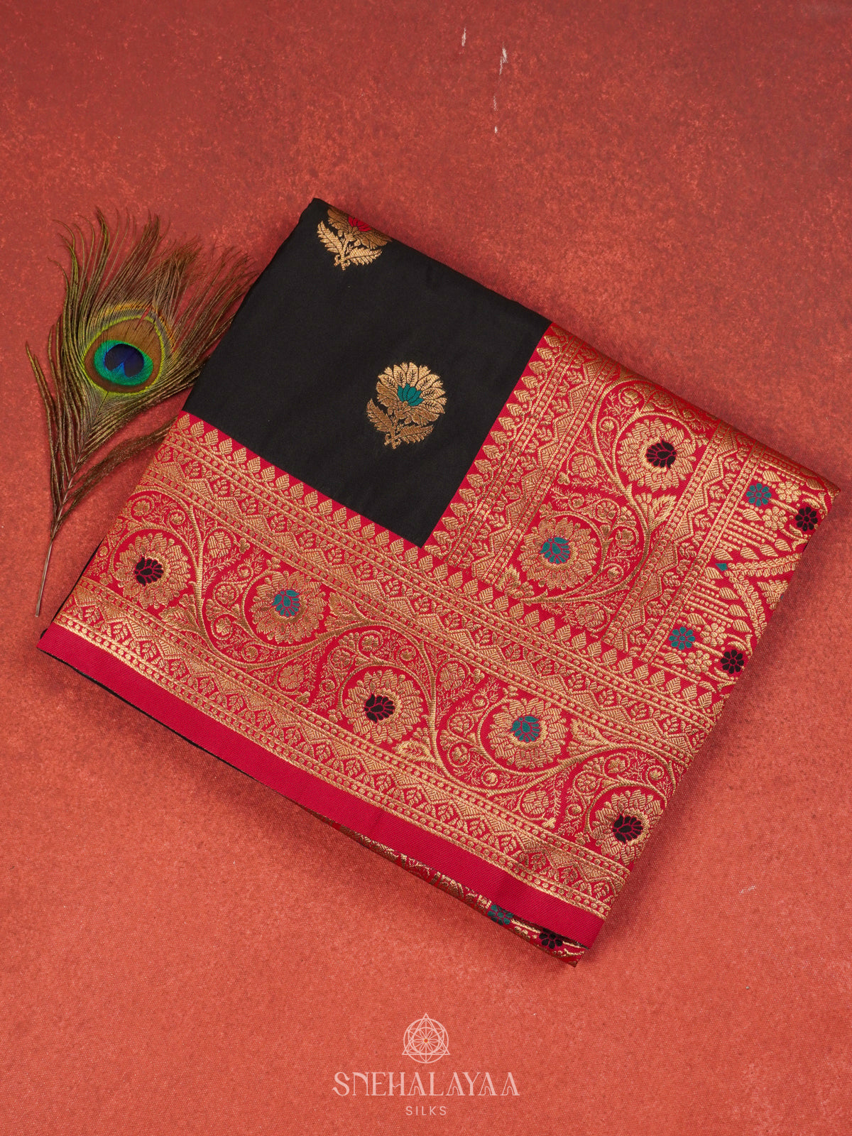 Black Banaras Katan Silk Saree