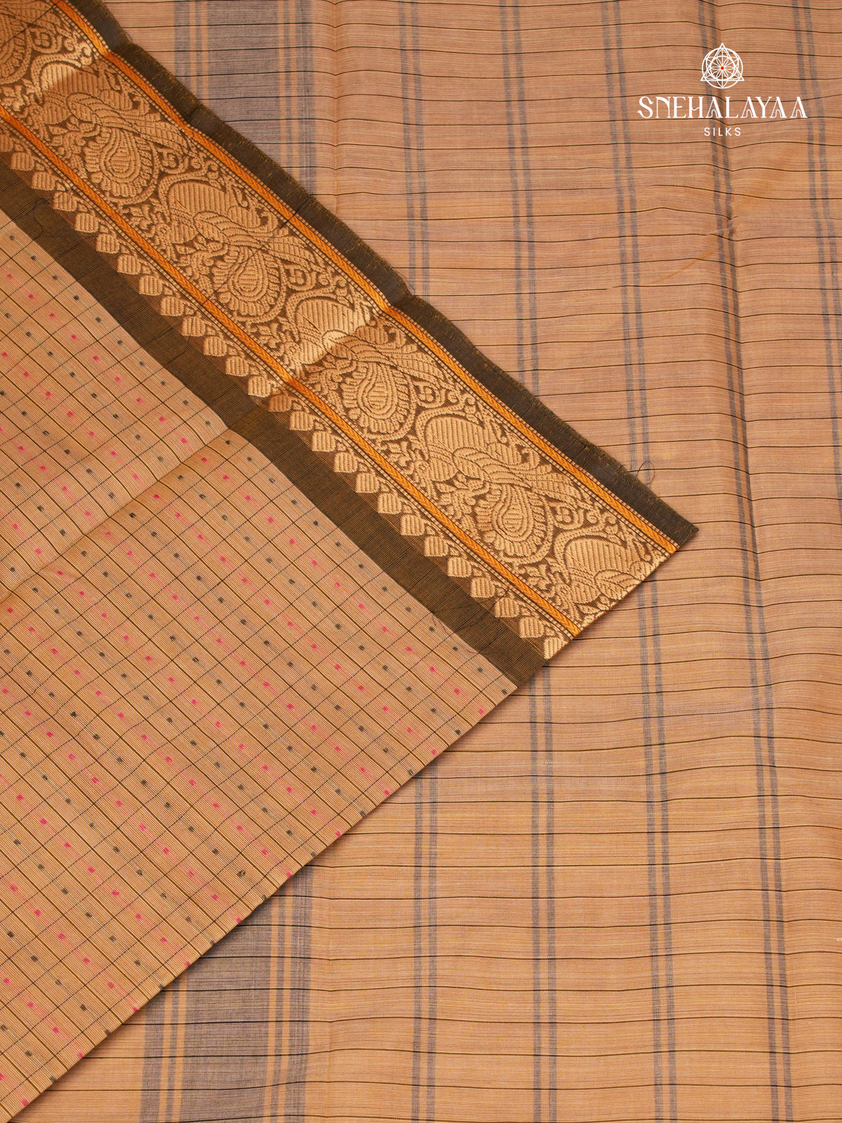 Brown Chettinad Cotton Saree