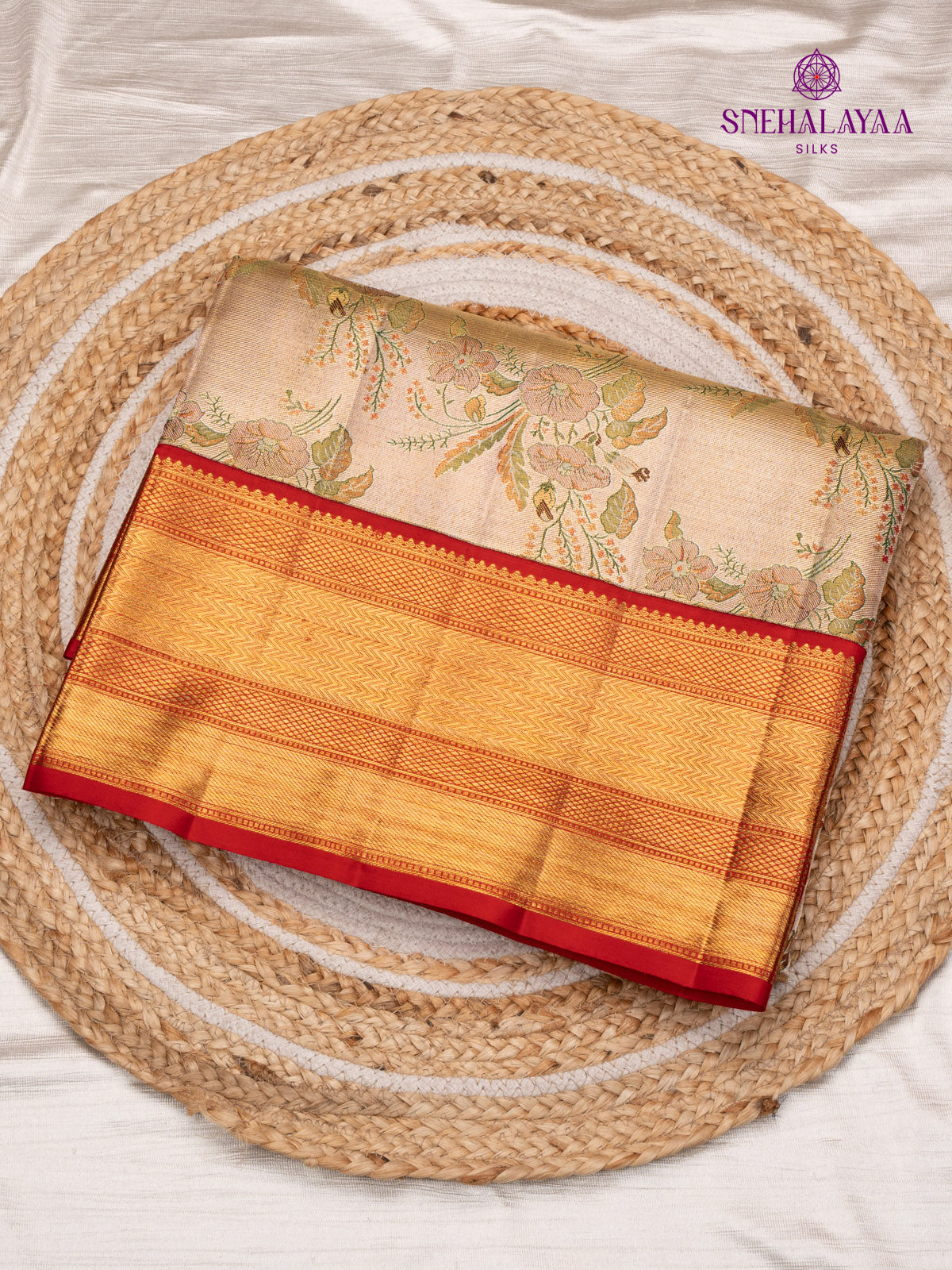 Sandal Tissue Kanjivaram Silk Saree